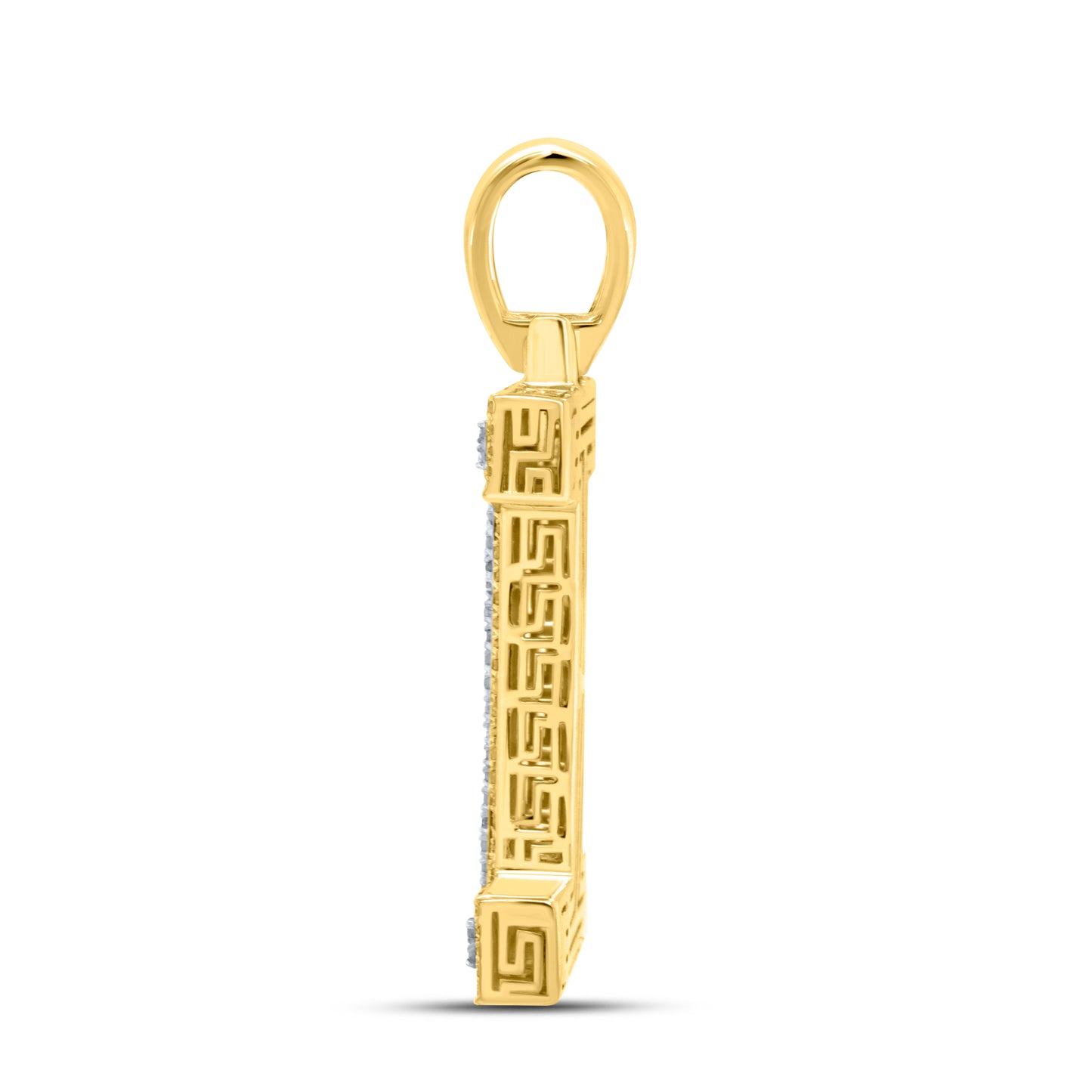 10kt yellow gold 0.49ctw Diamond Initial I Charm