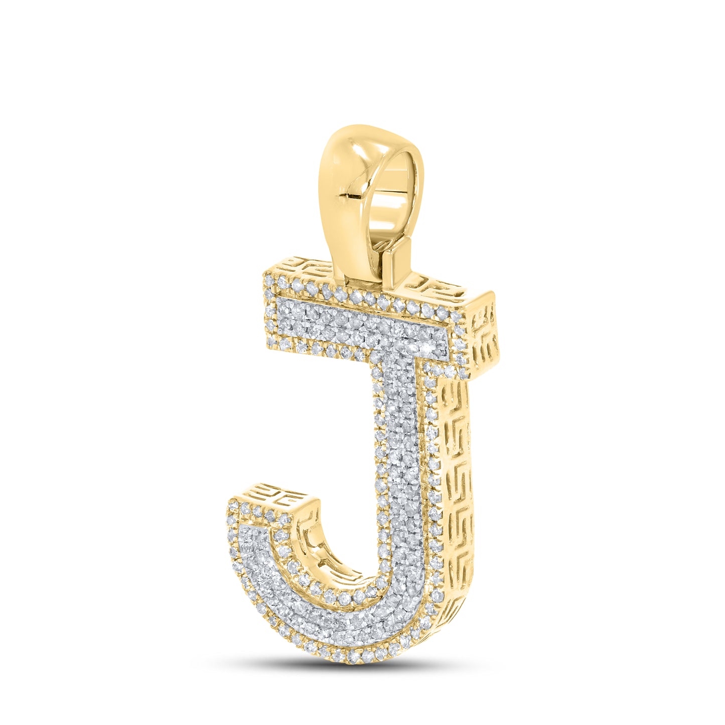 10kt yellow gold 0.54ctw Diamond Initial J Charm