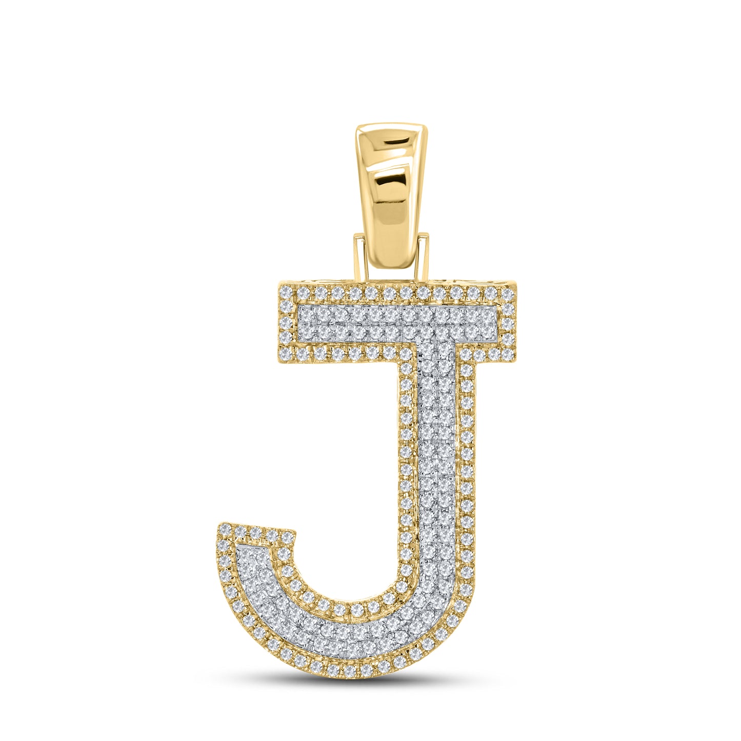 10kt yellow gold 0.54ctw Diamond Initial J Charm
