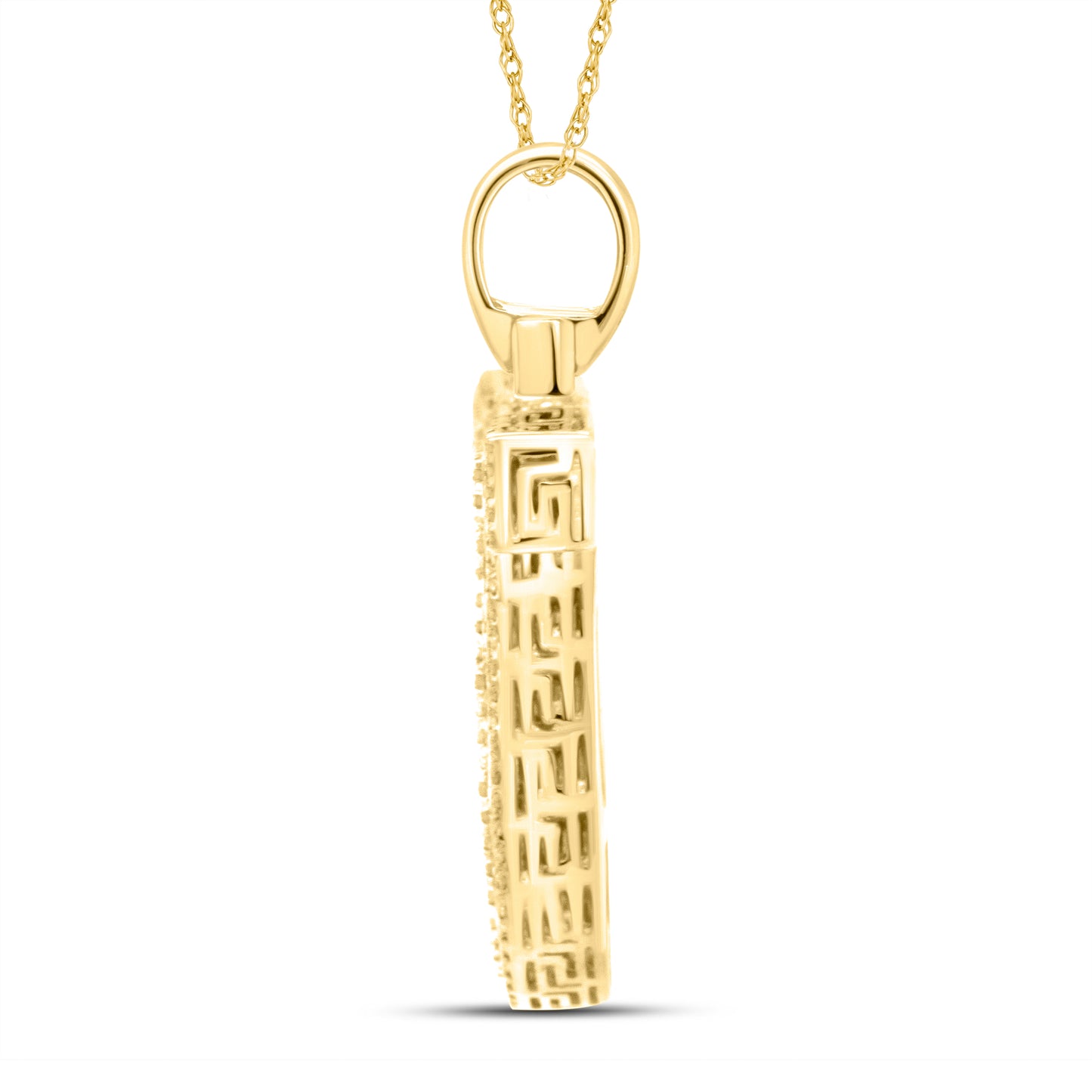 10kt yellow gold 0.54ctw Diamond Initial J Charm