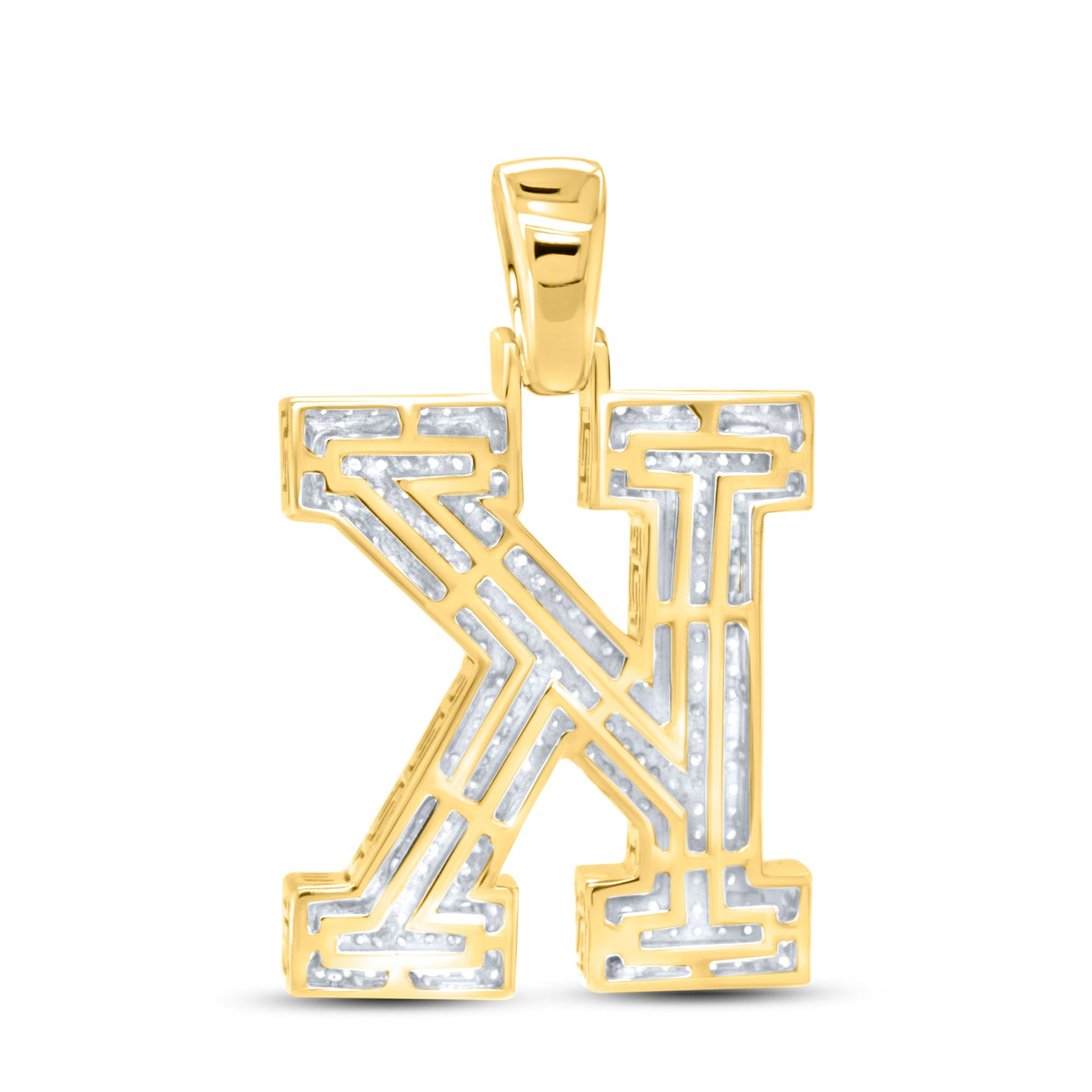 10kt yellow gold 0.83ctw Diamond Initial K Charm