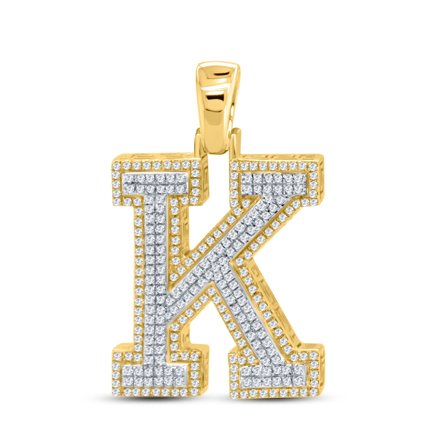 10kt yellow gold 0.83ctw Diamond Initial K Charm