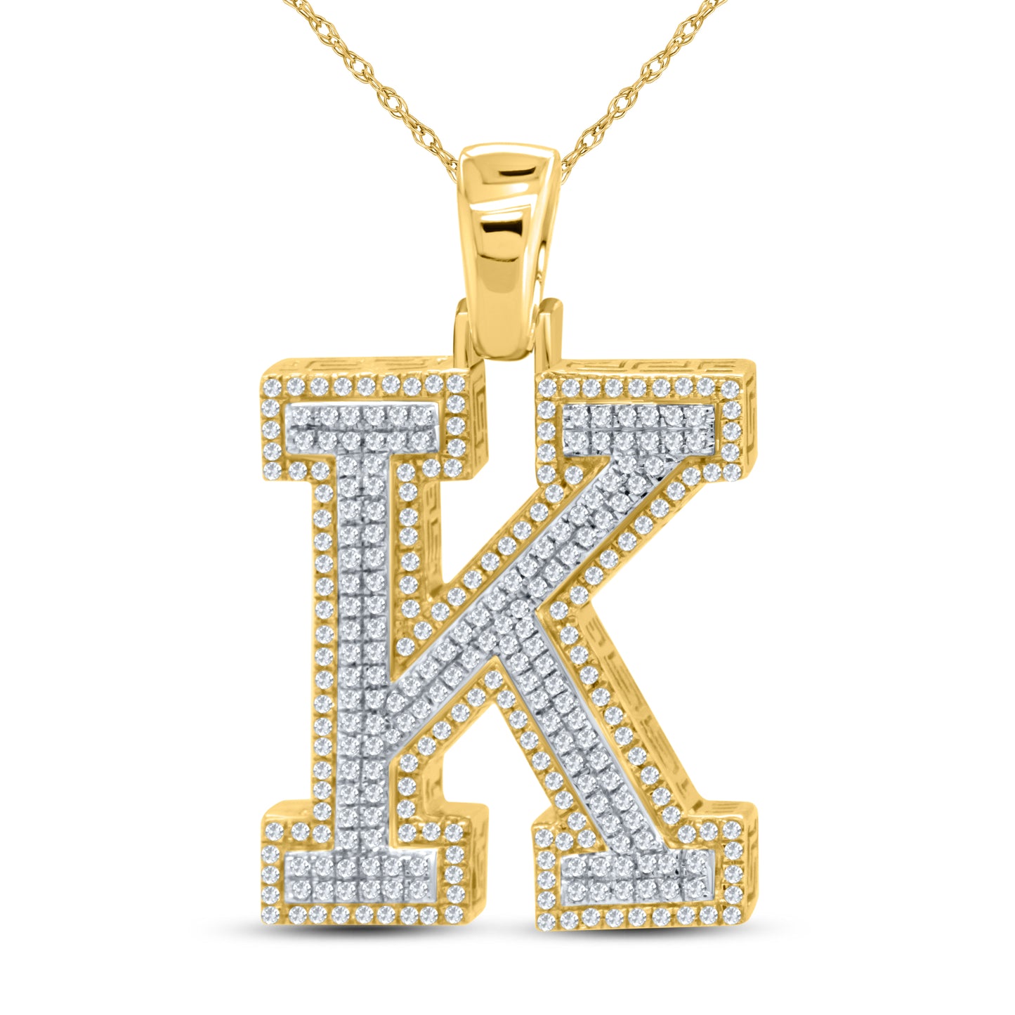 10kt yellow gold 0.83ctw Diamond Initial K Charm