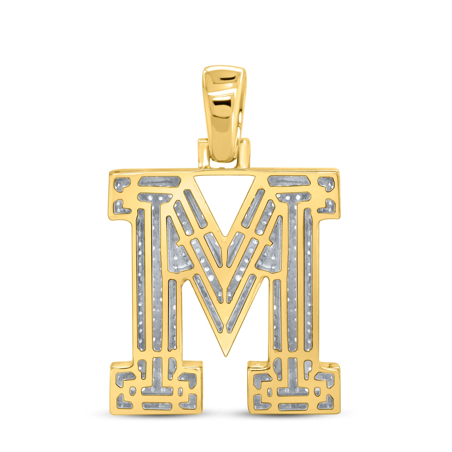 10kt yellow gold 0.83 CTW Diamond Initial M Charm
