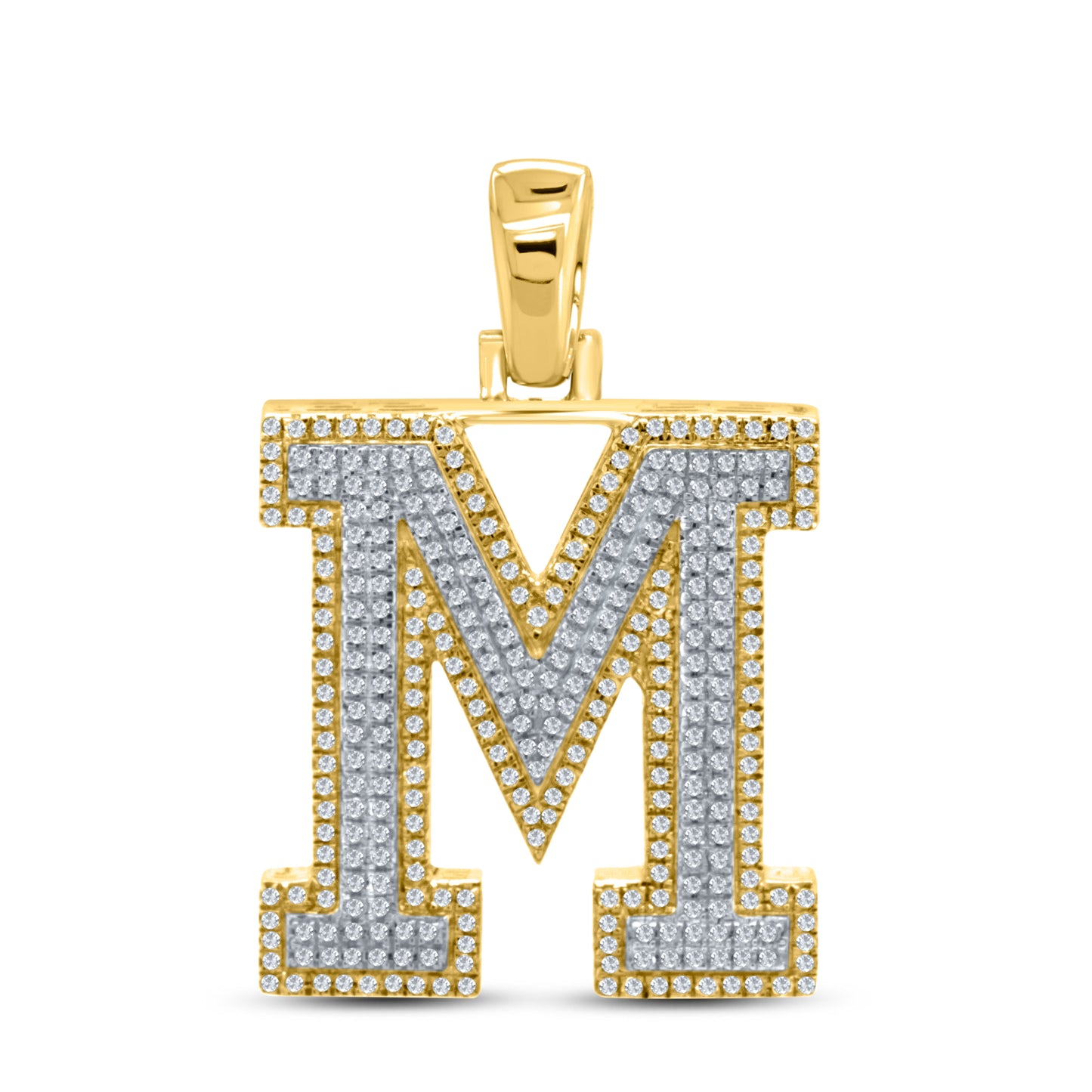 10kt yellow gold 0.83 CTW Diamond Initial M Charm