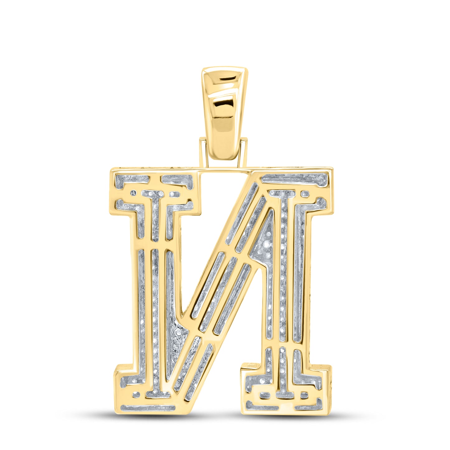 10kt yellow gold 0.93ctw Diamond Initial N Charm
