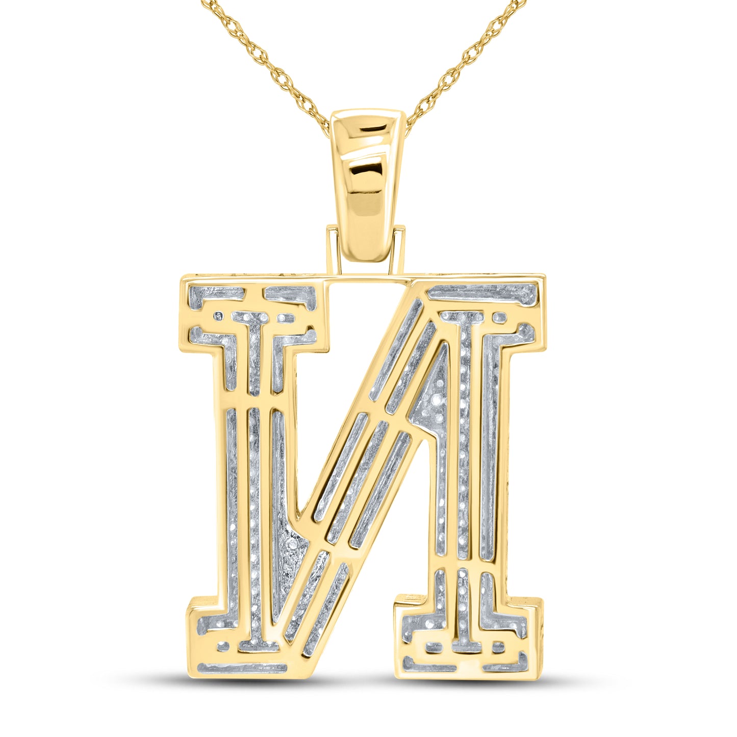 10kt yellow gold 0.93ctw Diamond Initial N Charm