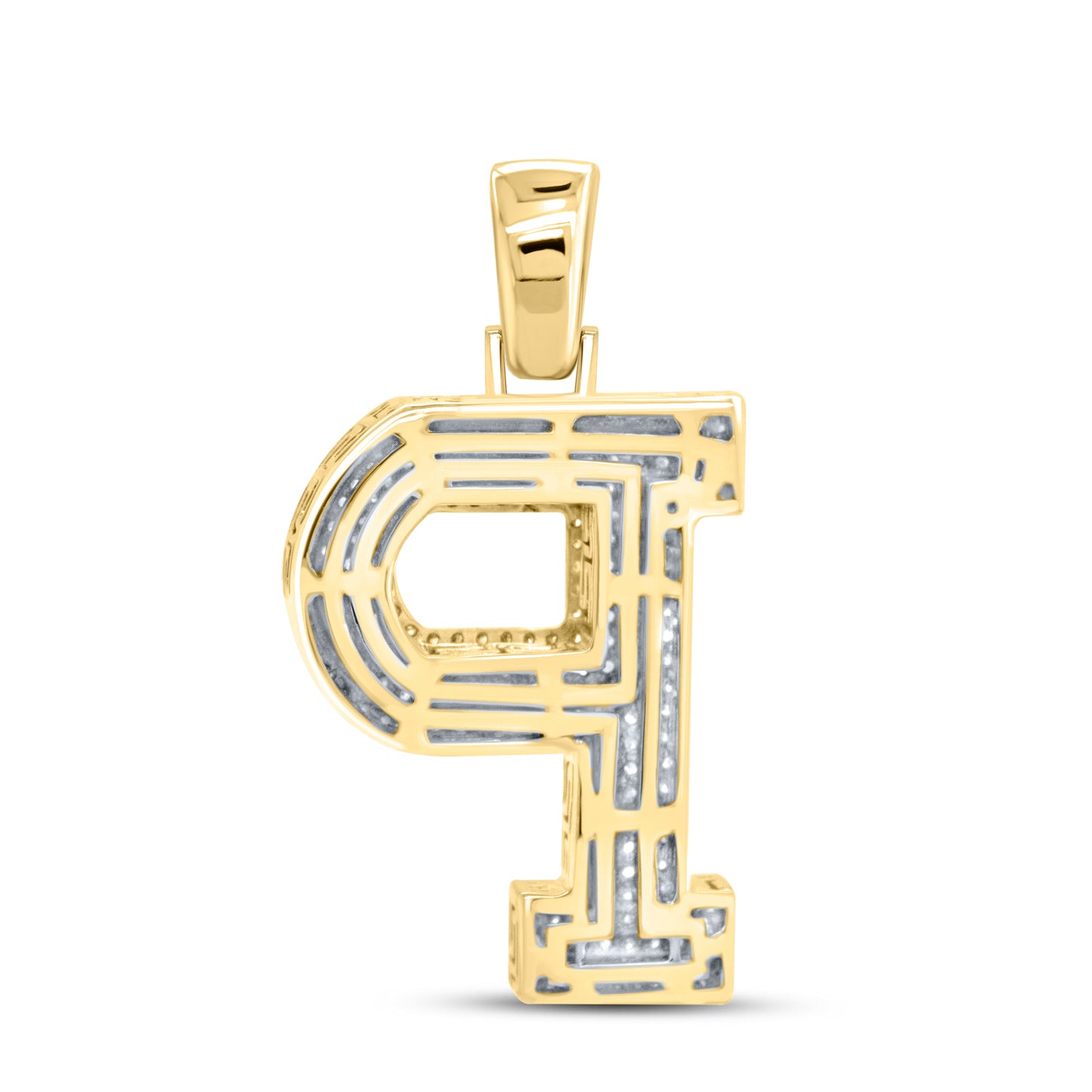 10kt yellow gold 0.62ctw Diamond Initial P Charm
