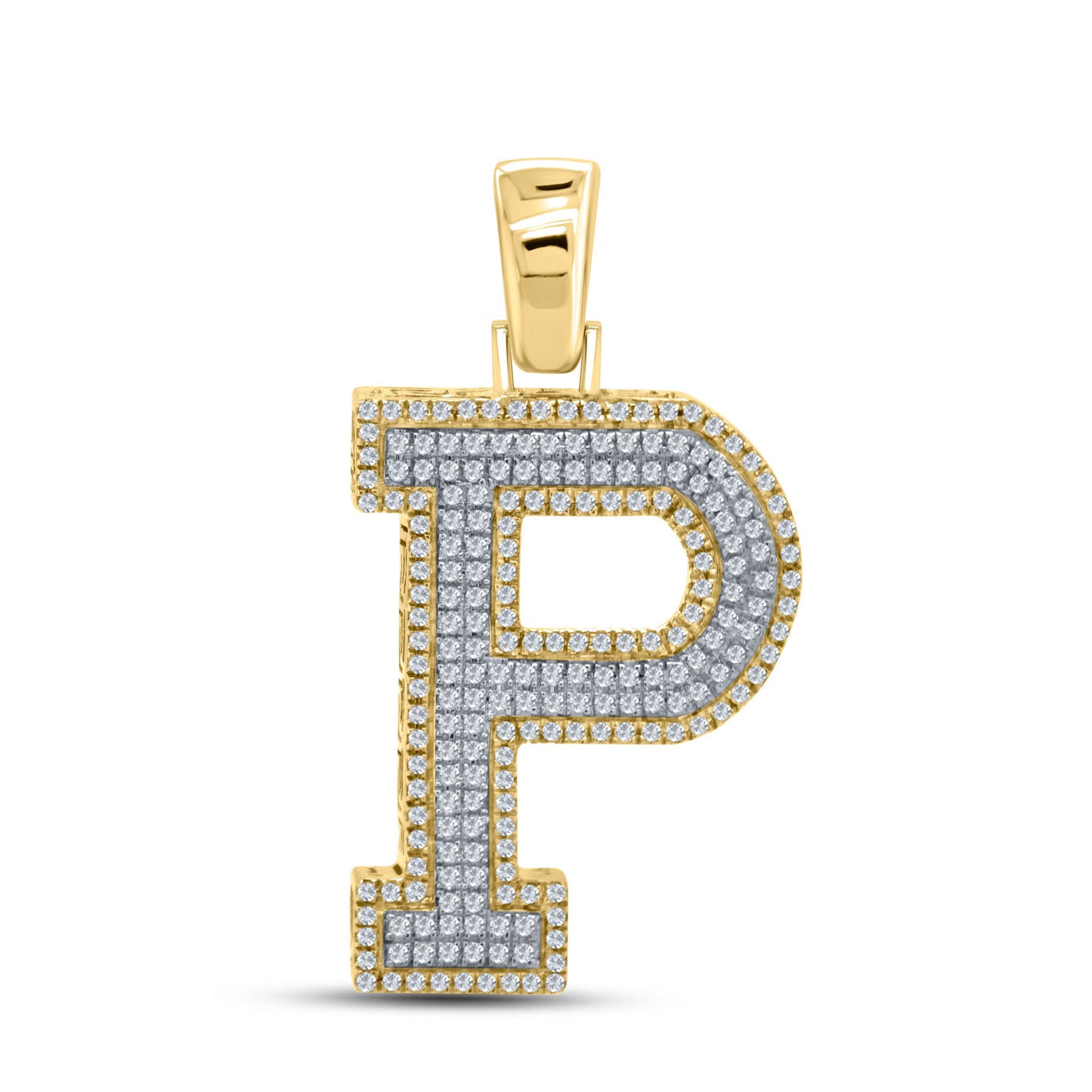 10kt yellow gold 0.62ctw Diamond Initial P Charm