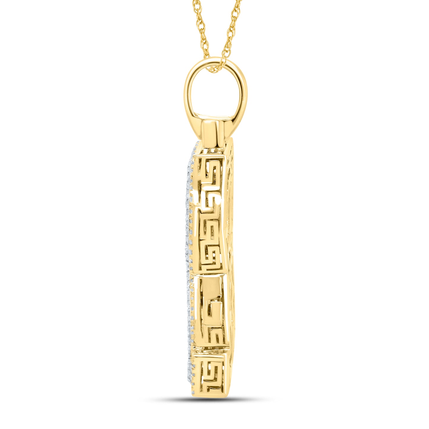 10kt yellow gold 0.77ctw Diamond Initial R Charm