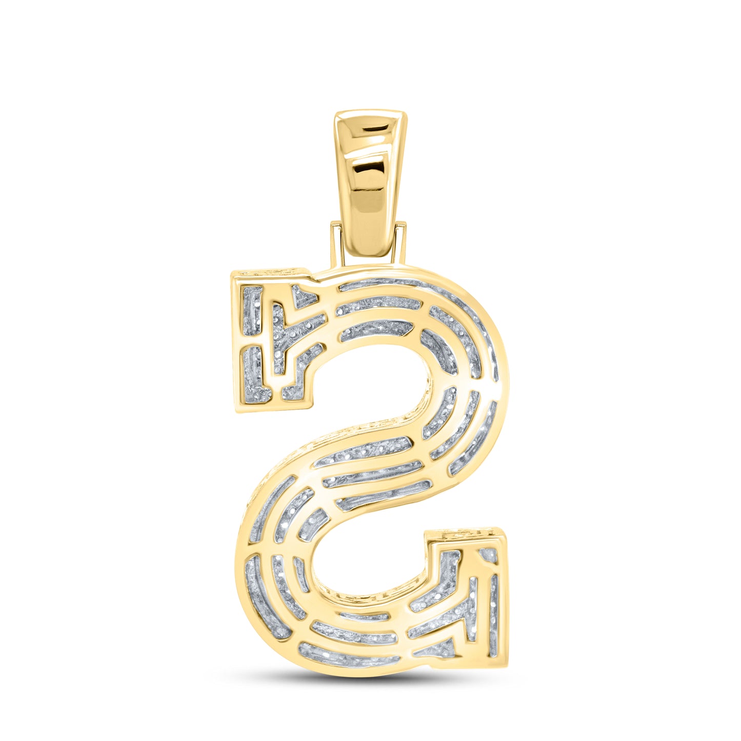 10kt yellow gold 0.59 ctw Diamond Initial S Charm