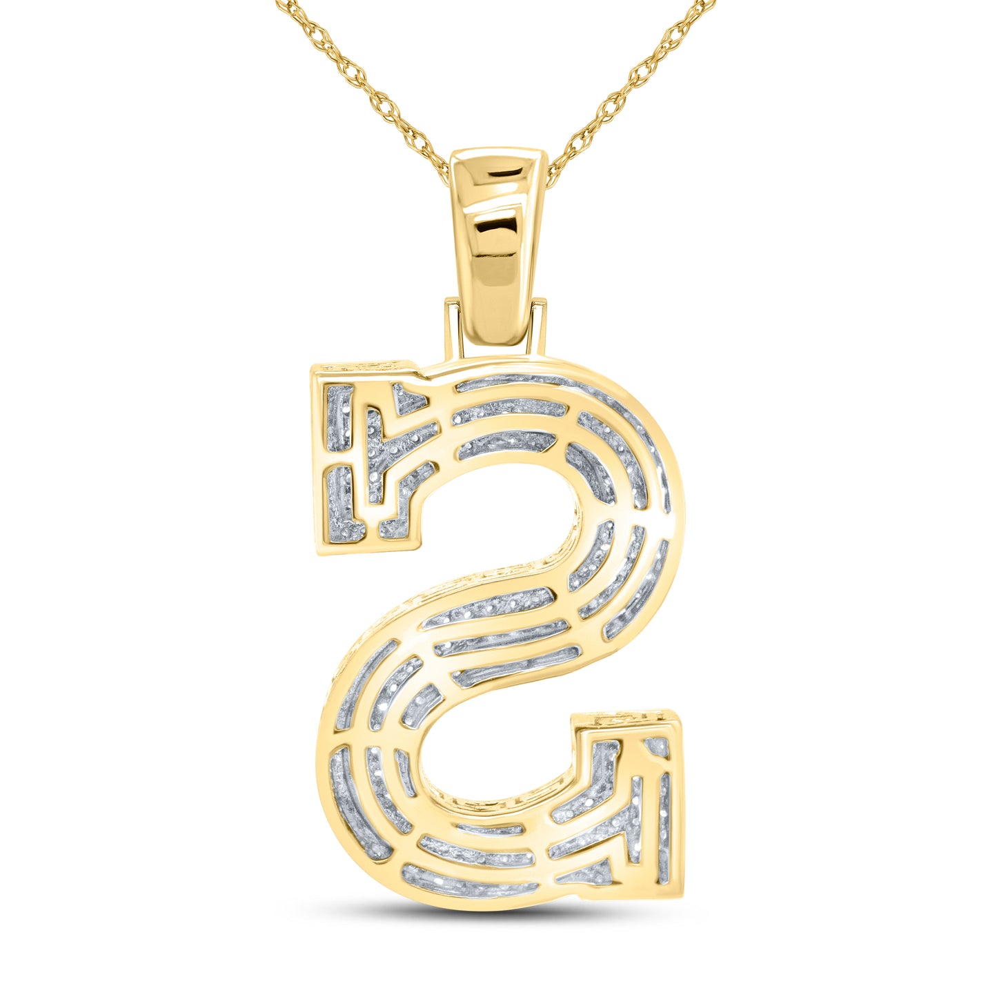 10kt yellow gold 0.59 ctw Diamond Initial S Charm
