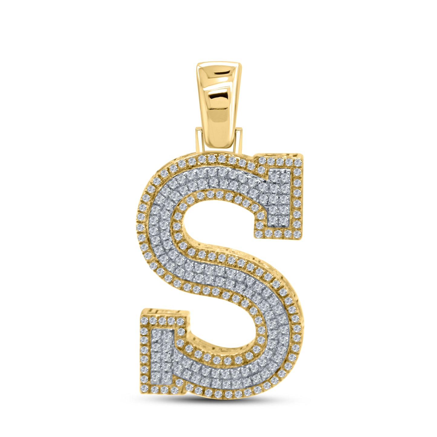 10kt yellow gold 0.59 ctw Diamond Initial S Charm
