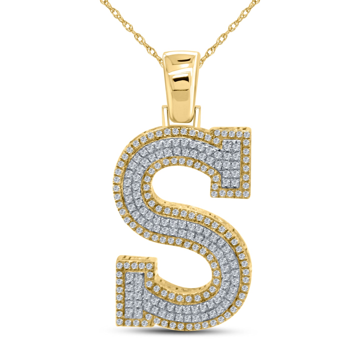 10kt yellow gold 0.59 ctw Diamond Initial S Charm