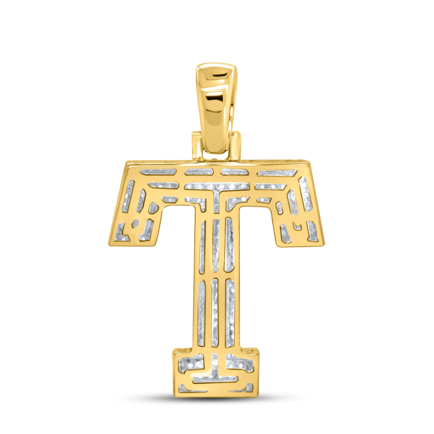 10kt yellow gold 0.59ctw Diamond Initial T Charm