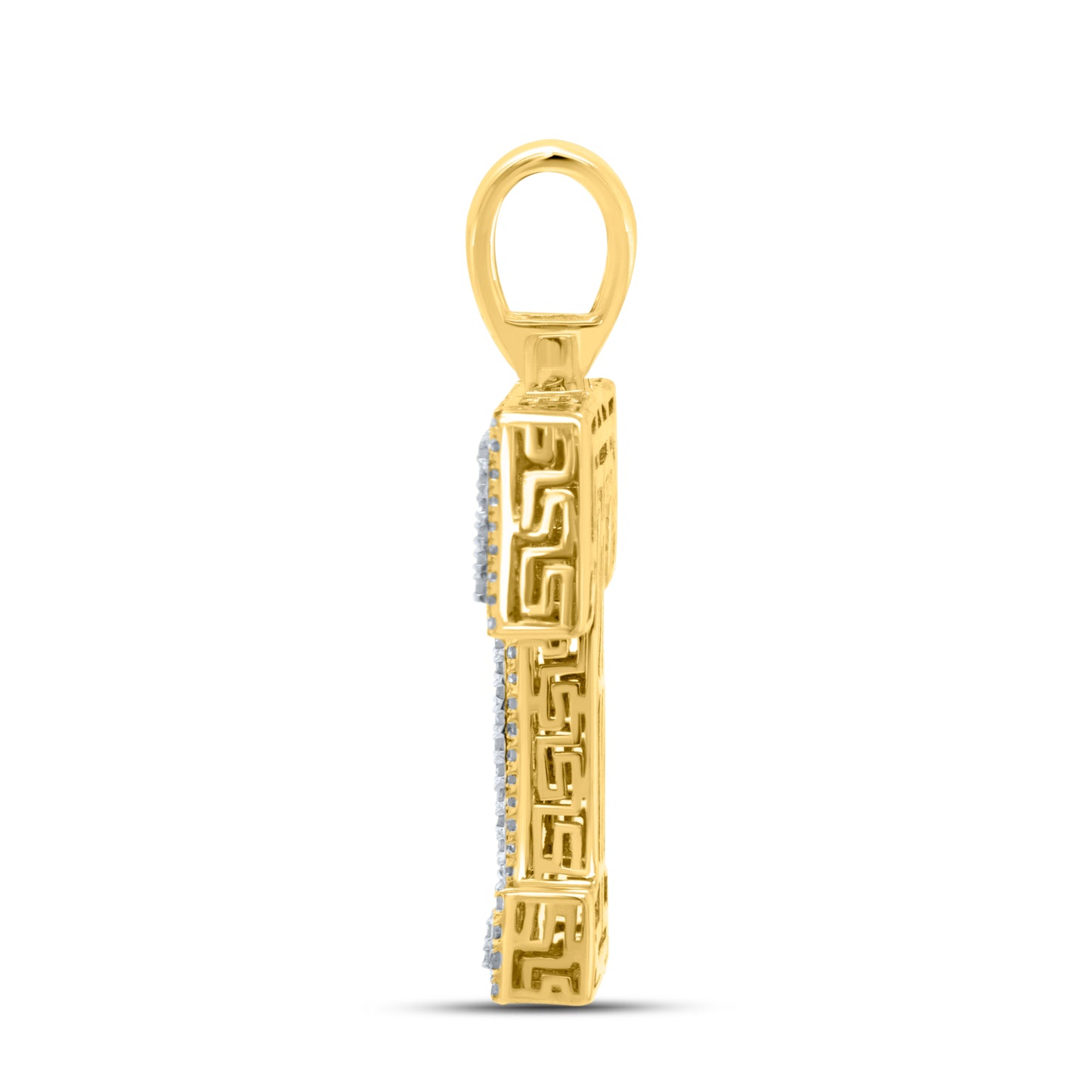 10kt yellow gold 0.59ctw Diamond Initial T Charm