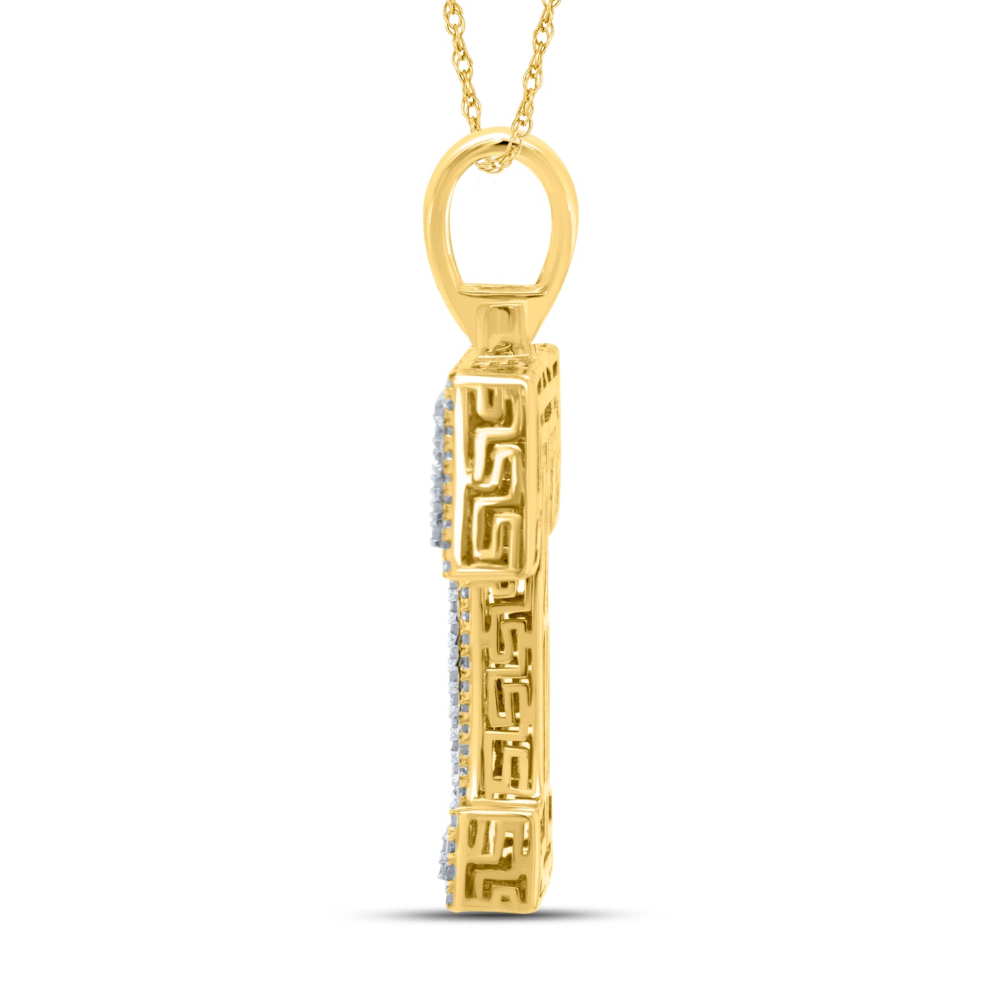 10kt yellow gold 0.59ctw Diamond Initial T Charm