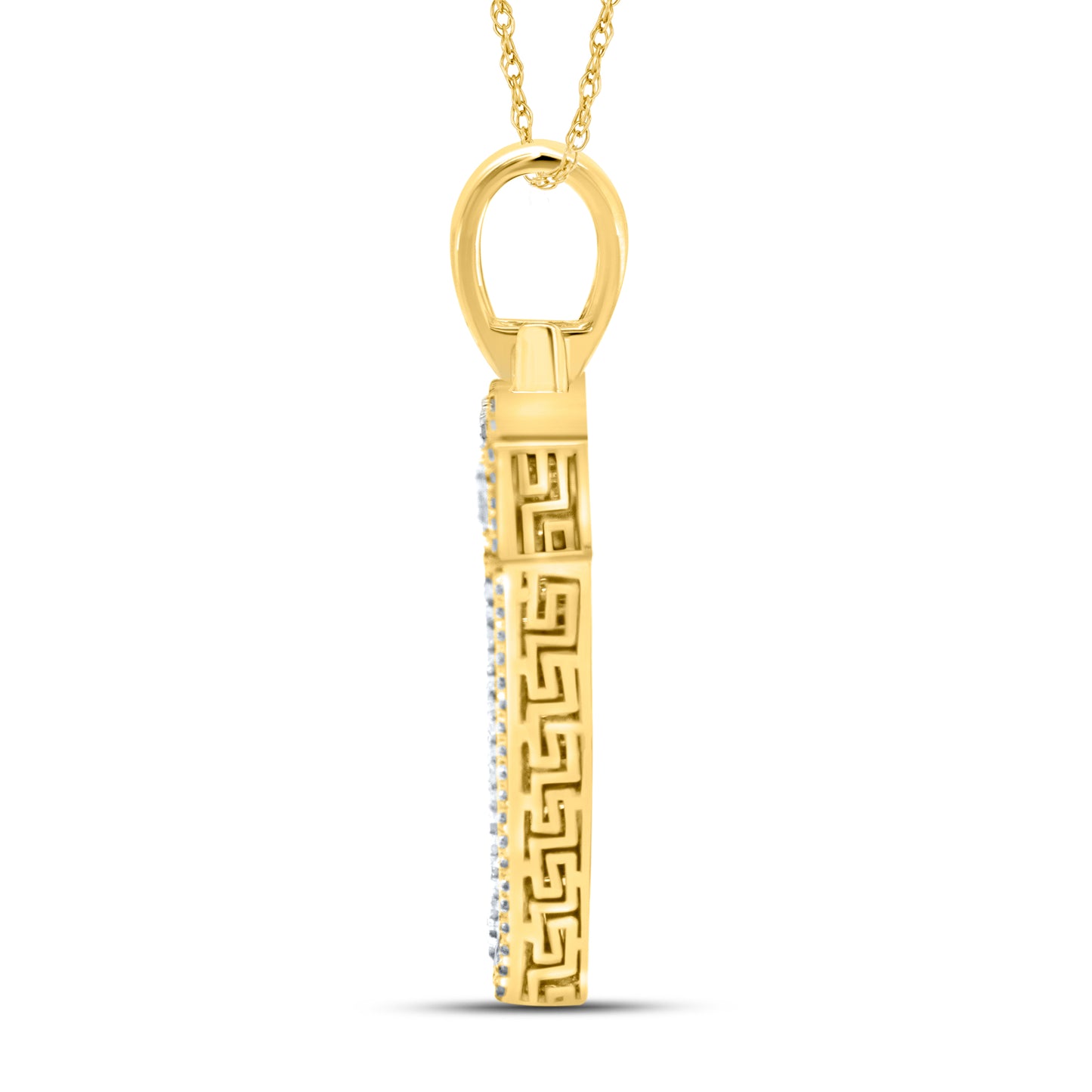 10kt yellow gold 0.60ctw Diamond Initial V Charm