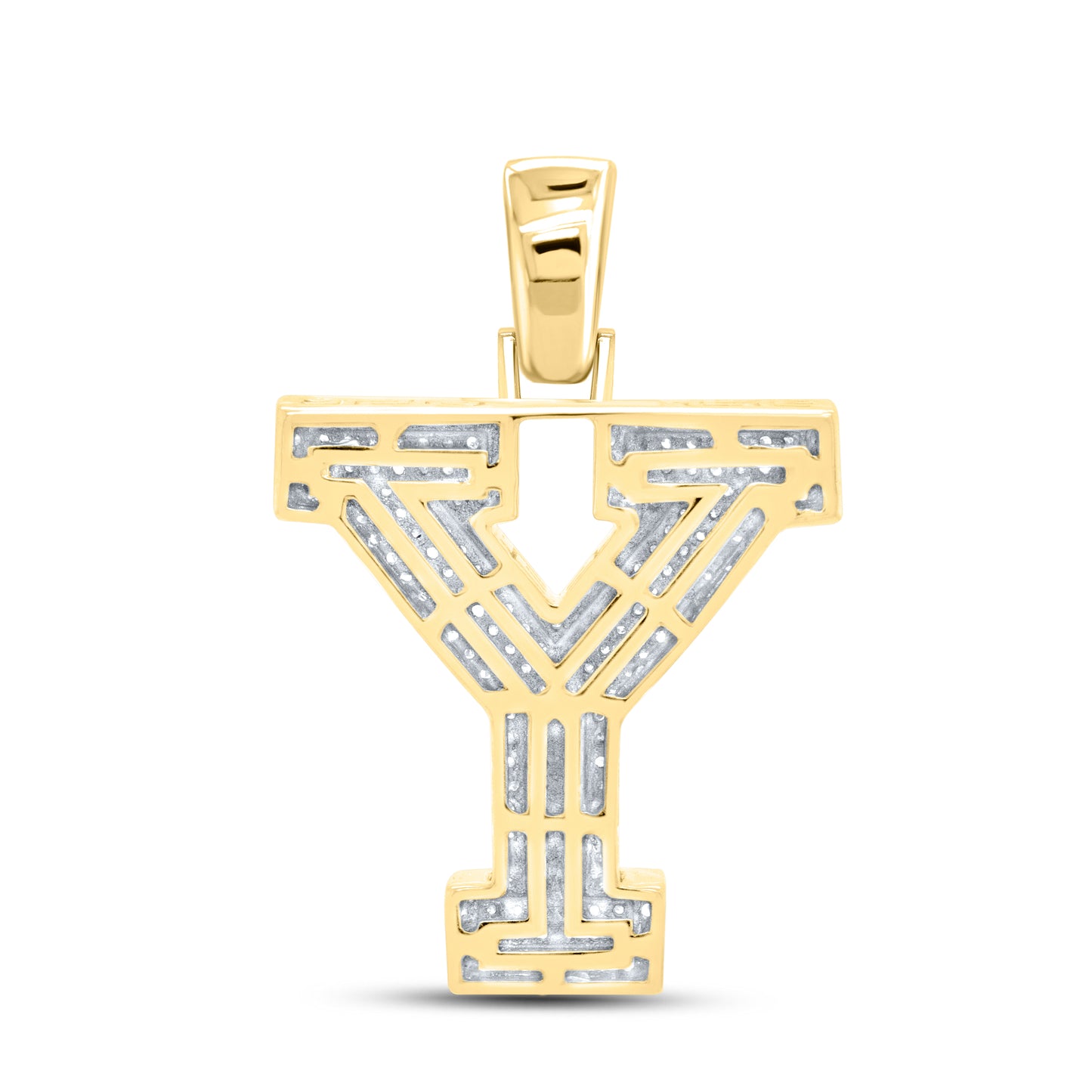 10kt yellow gold 0.57ctw Diamond Initial Y Charm