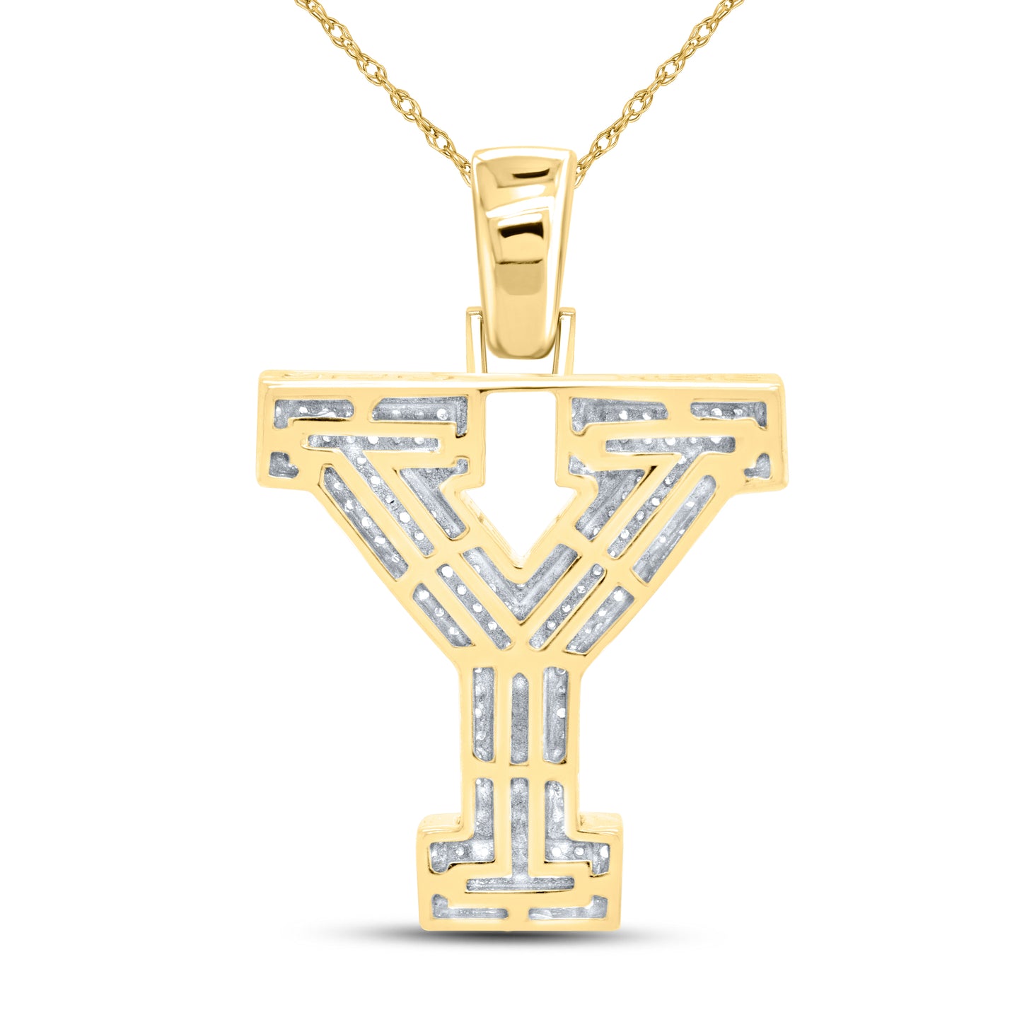 10kt yellow gold 0.57ctw Diamond Initial Y Charm