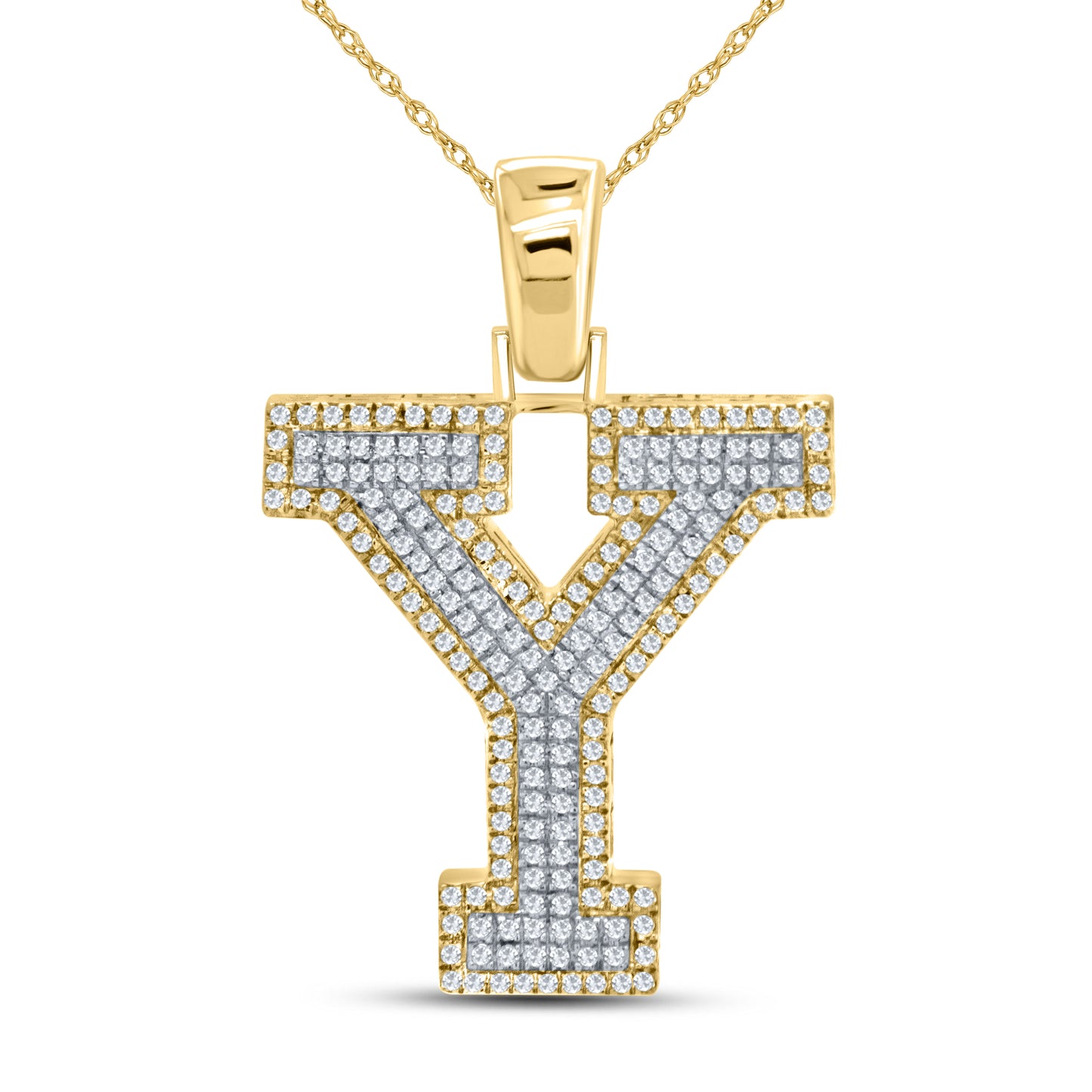 10kt yellow gold 0.57ctw Diamond Initial Y Charm