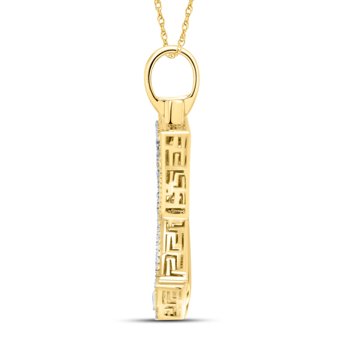 10kt yellow gold 0.86ctw Diamond Initial X Charm