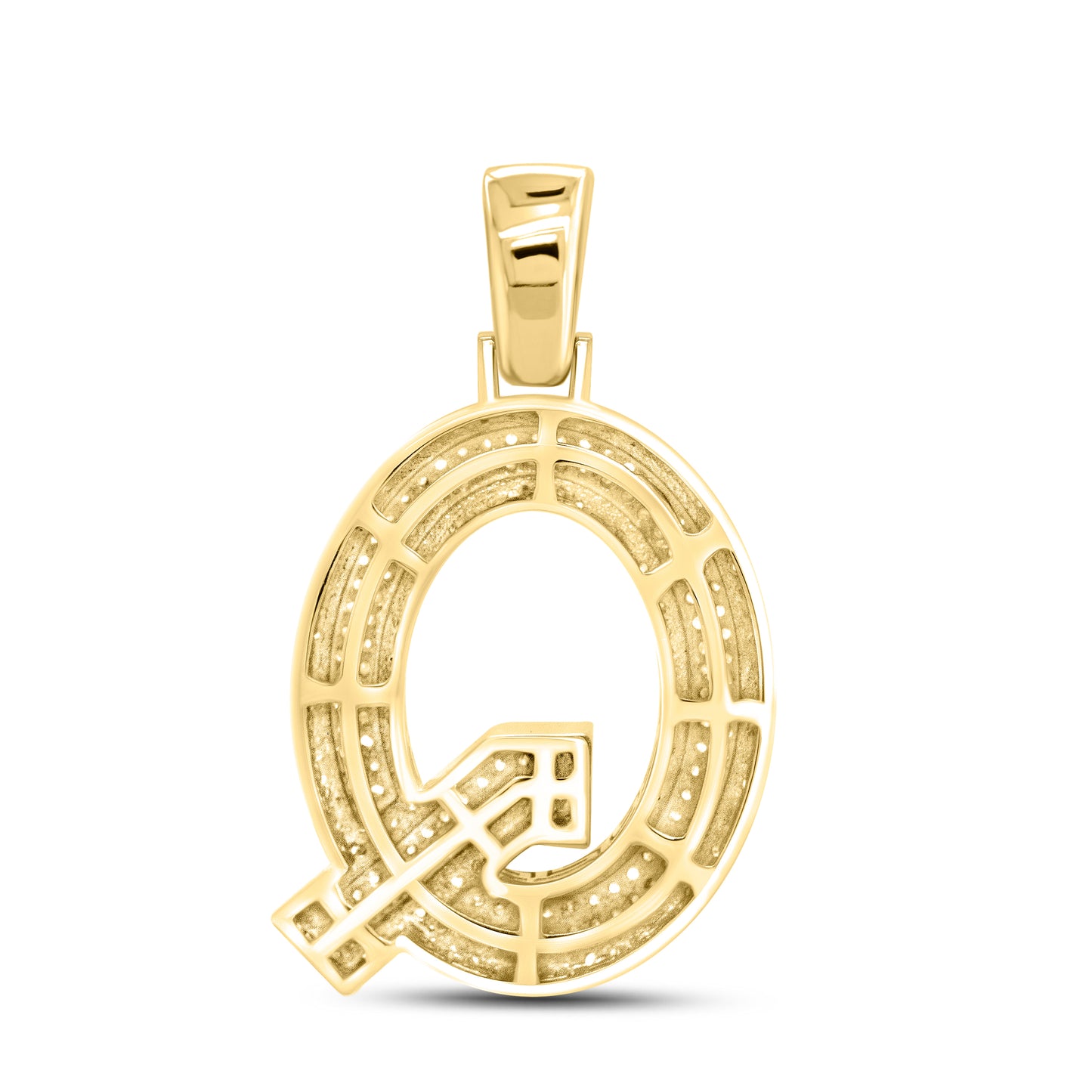 10kt yellow gold 0.71ctw Diamond Initial Q Charm