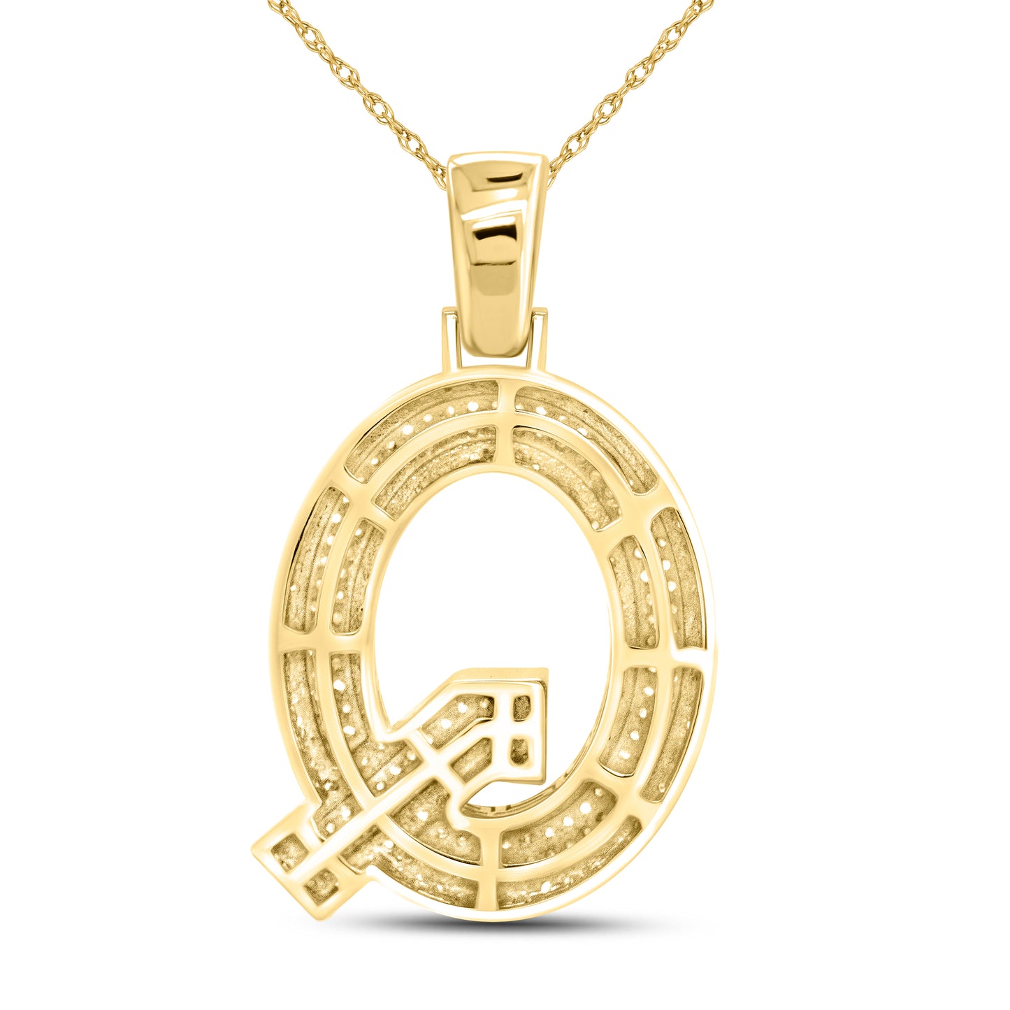 10kt yellow gold 0.71ctw Diamond Initial Q Charm