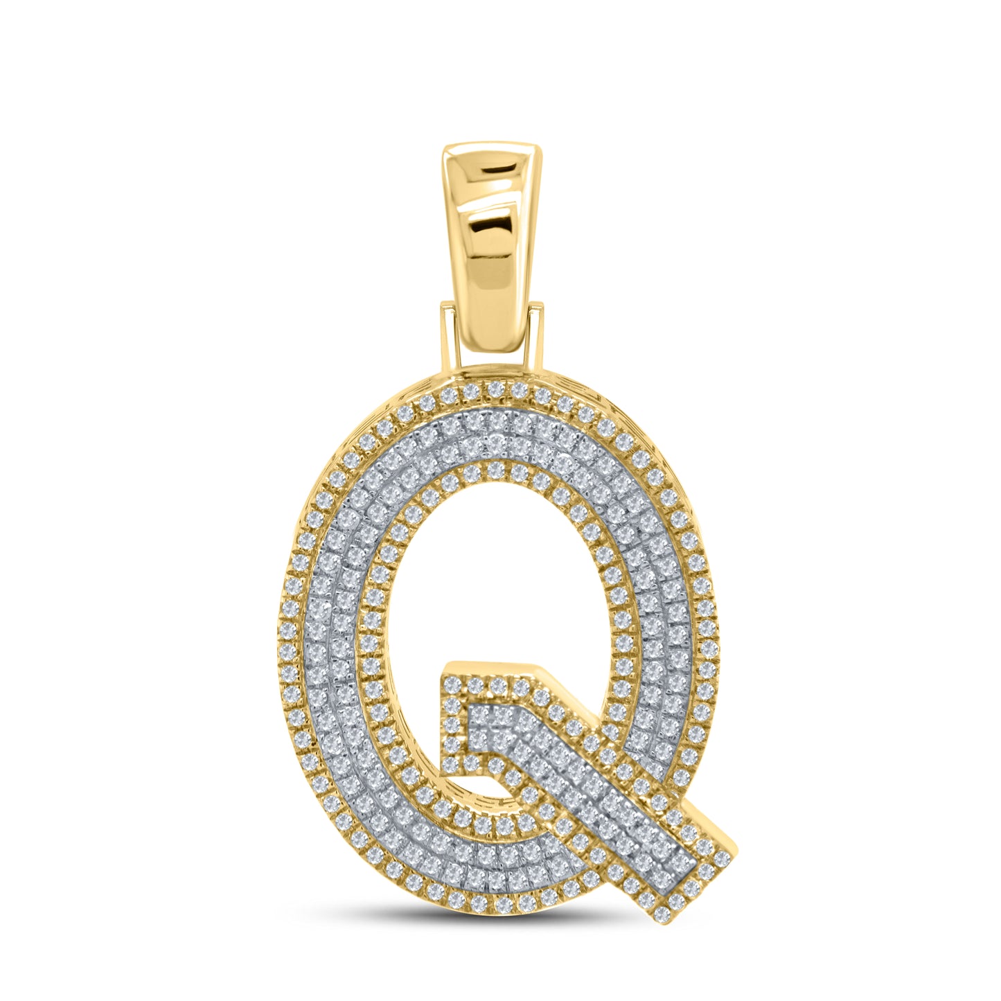 10kt yellow gold 0.71ctw Diamond Initial Q Charm
