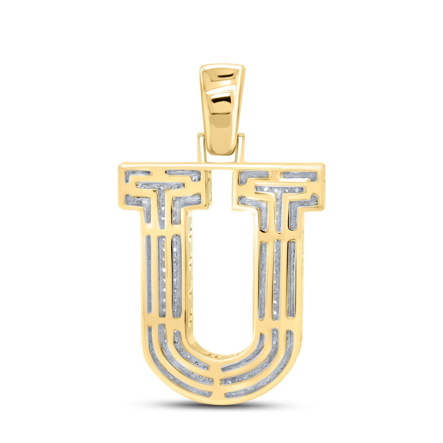 10kt yellow gold 0.66ctw Diamond Initial U Charm