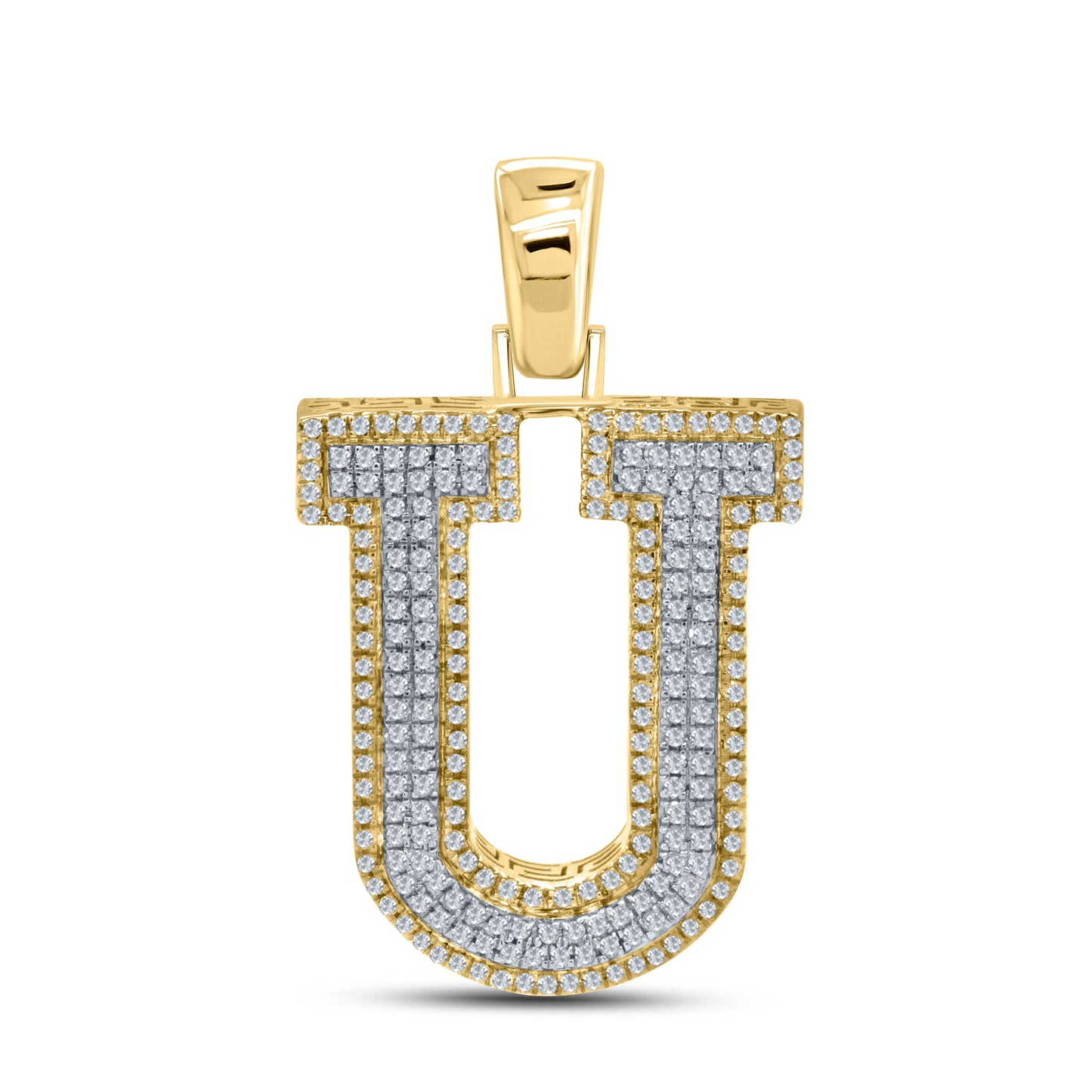 10kt yellow gold 0.66ctw Diamond Initial U Charm