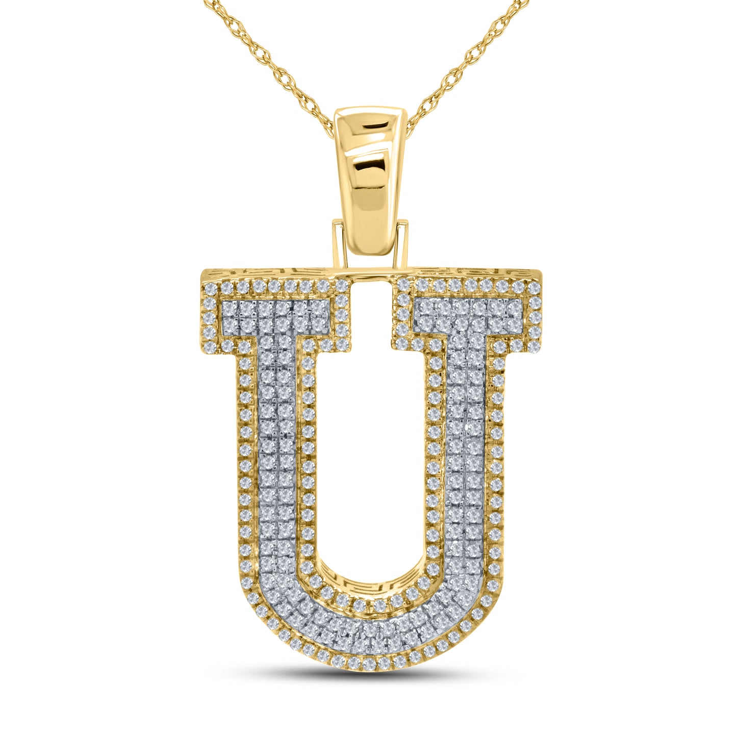 10kt yellow gold 0.66ctw Diamond Initial U Charm