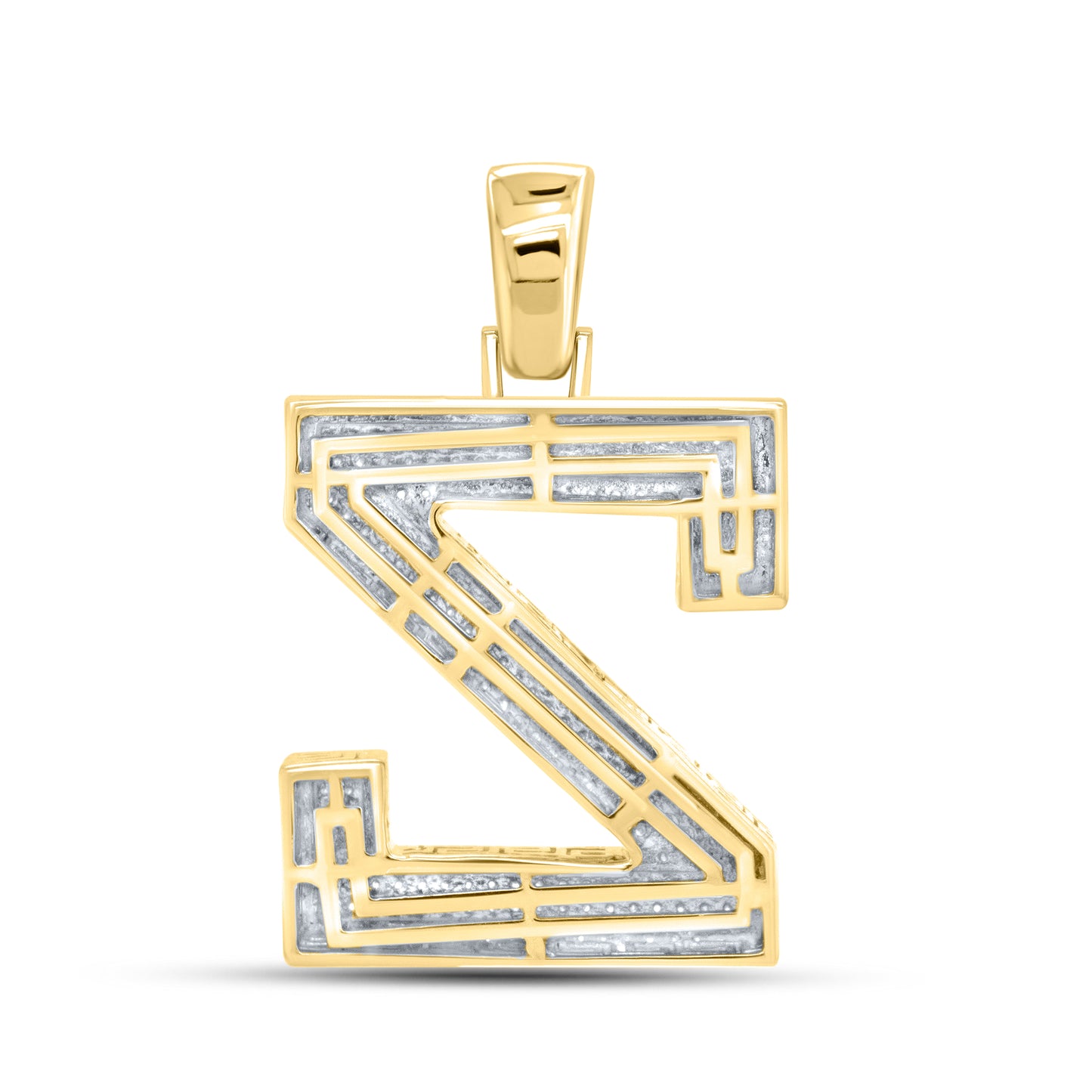 10kt yellow gold 0.73 ctw Diamond Initial Z Charm