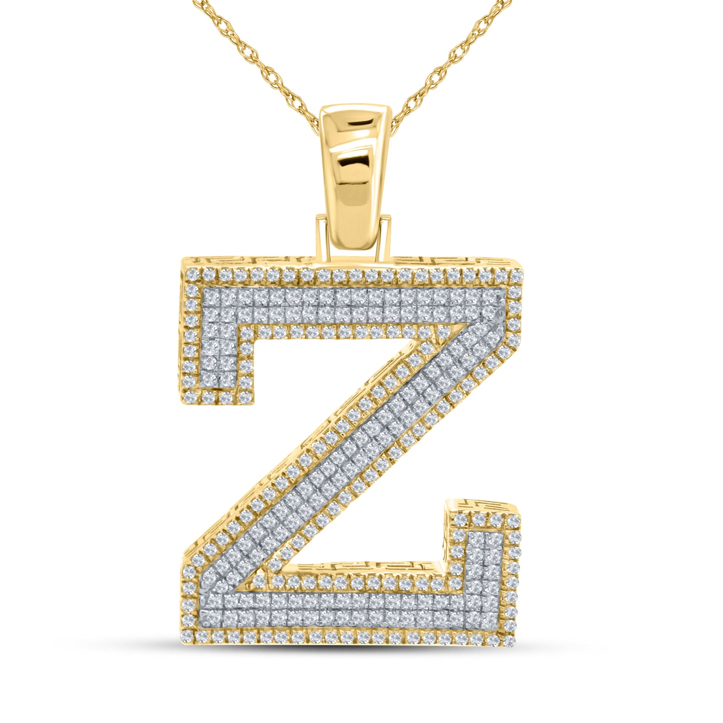 10kt yellow gold 0.73 ctw Diamond Initial Z Charm