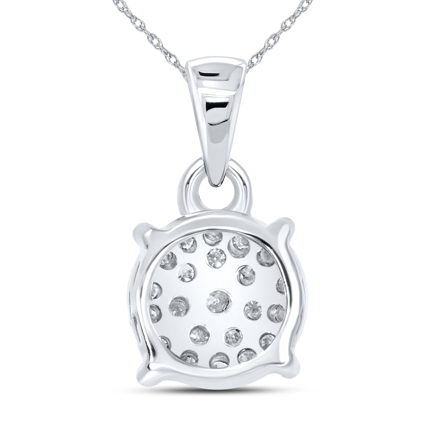 10kt White Gold 0.16 CTW Diamond Pendant With 10kt Chain