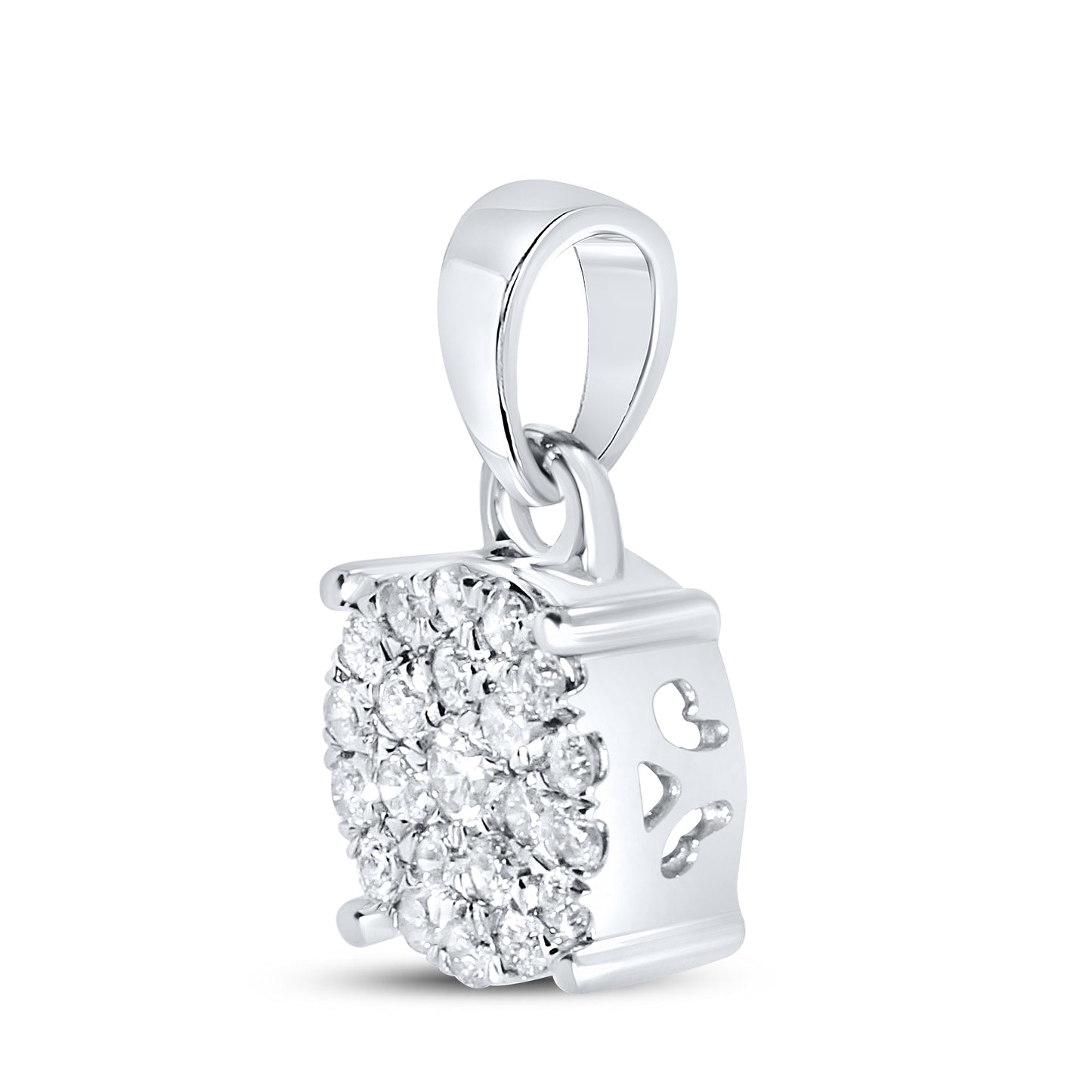 10kt White Gold 0.16 CTW Diamond Pendant With 10kt Chain