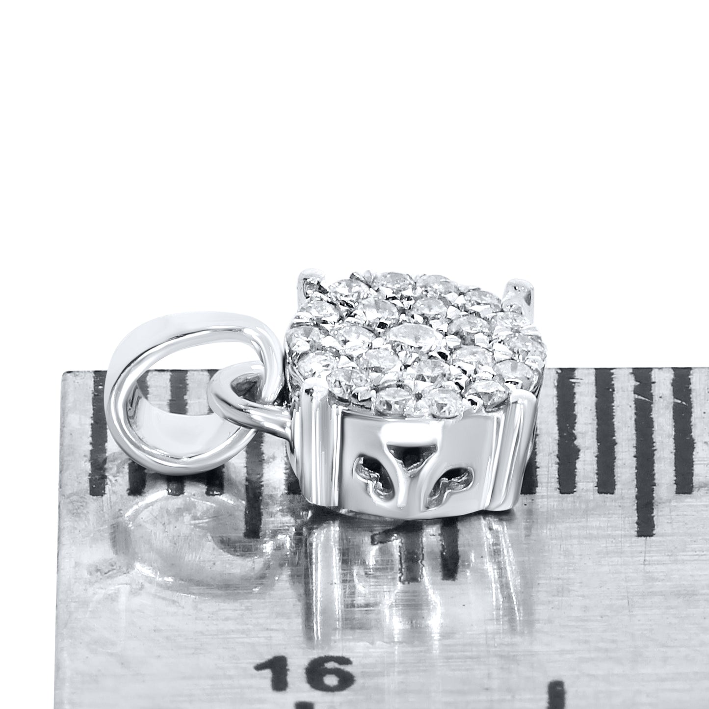 10kt White Gold 0.16 CTW Diamond Pendant With 10kt Chain
