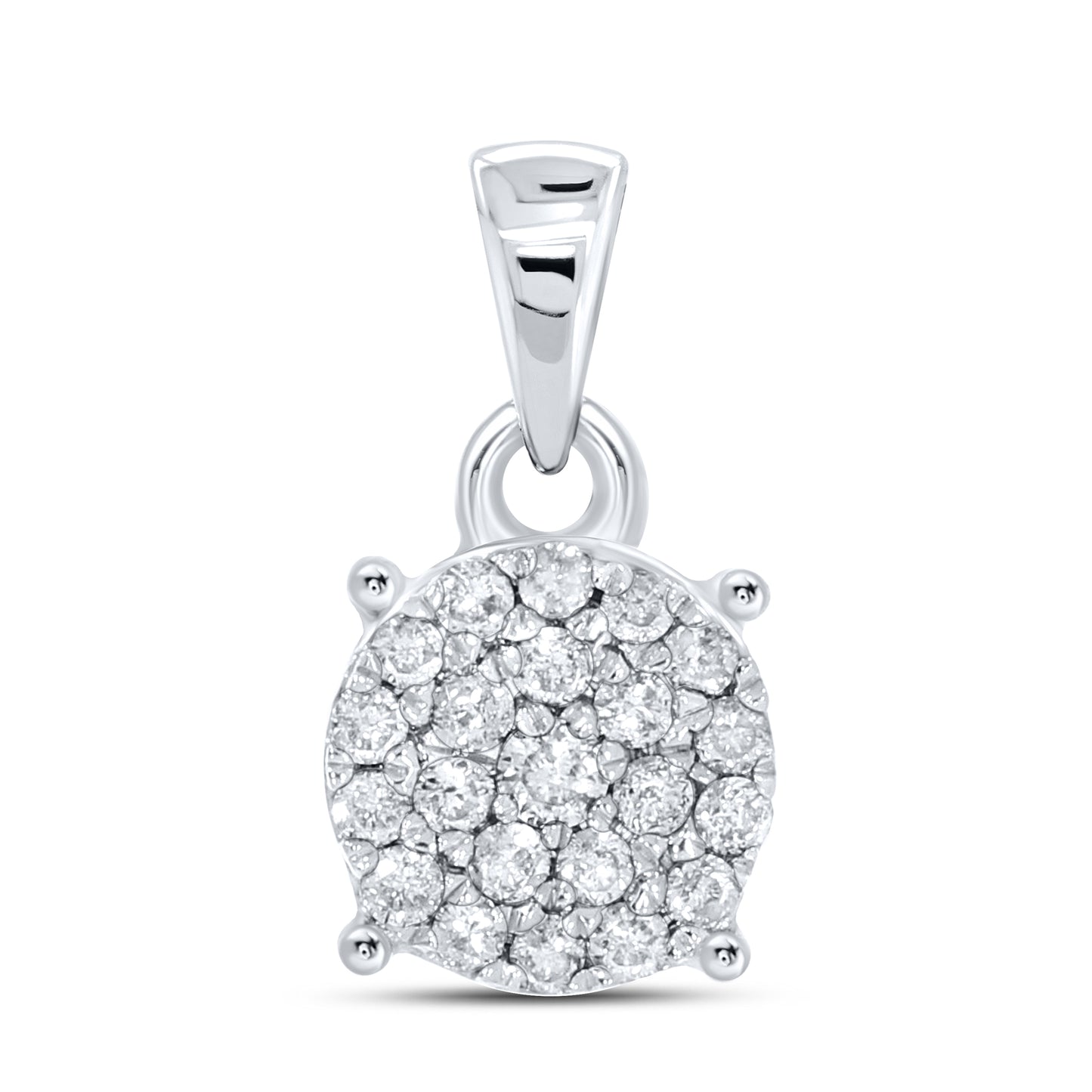 10kt White Gold 0.16 CTW Diamond Pendant With 10kt Chain