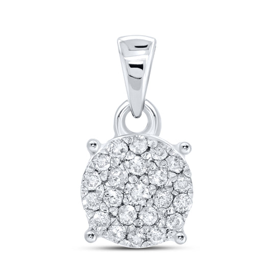 10kt White Gold 0.16 CTW Diamond Pendant With 10kt Chain