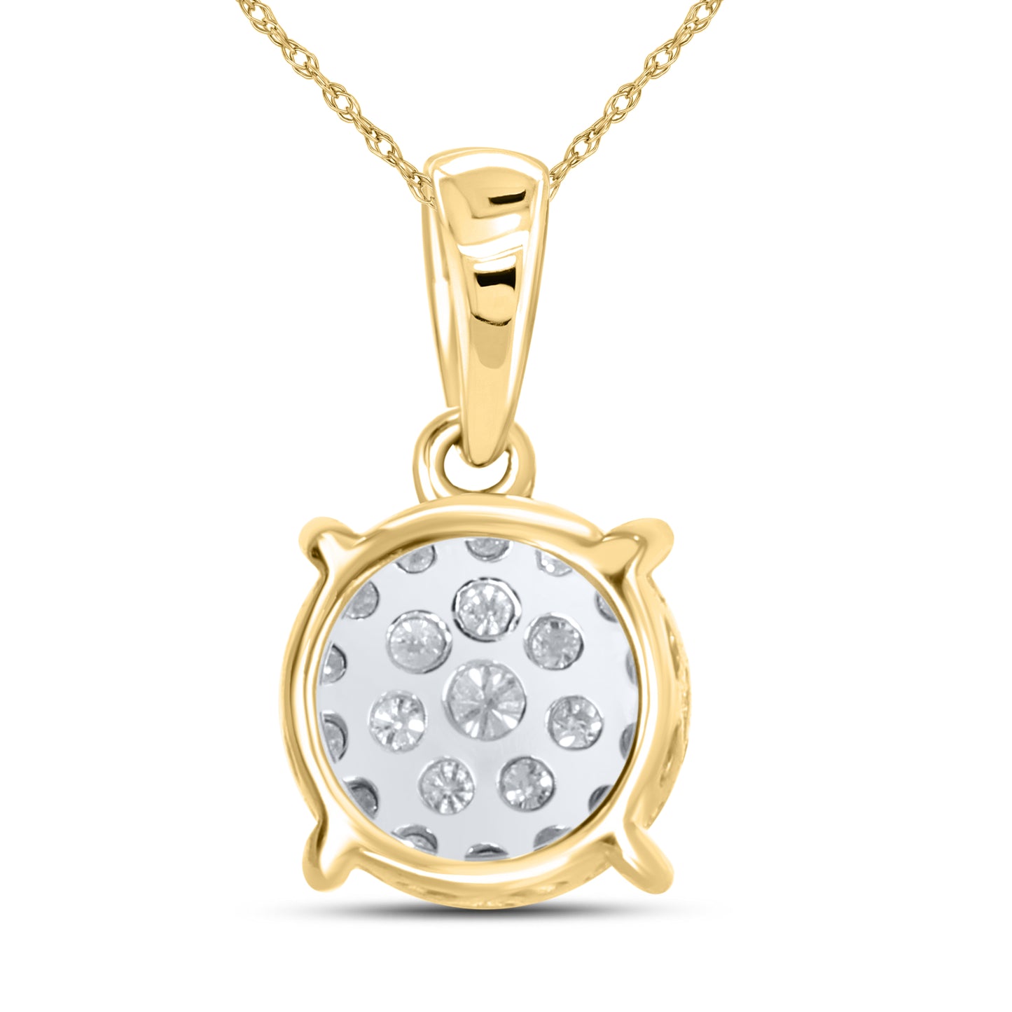 10kt Yellow Gold 0.26 CTW Diamond Pendant With 10kt Chain