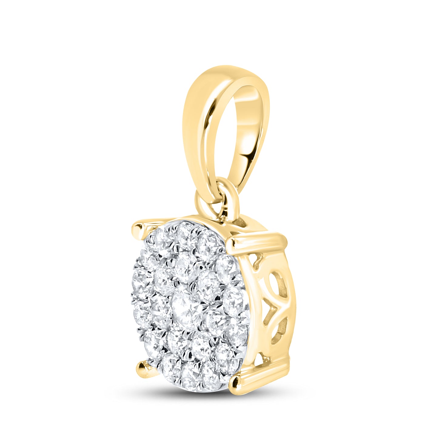 10kt Yellow Gold 0.26 CTW Diamond Pendant With 10kt Chain