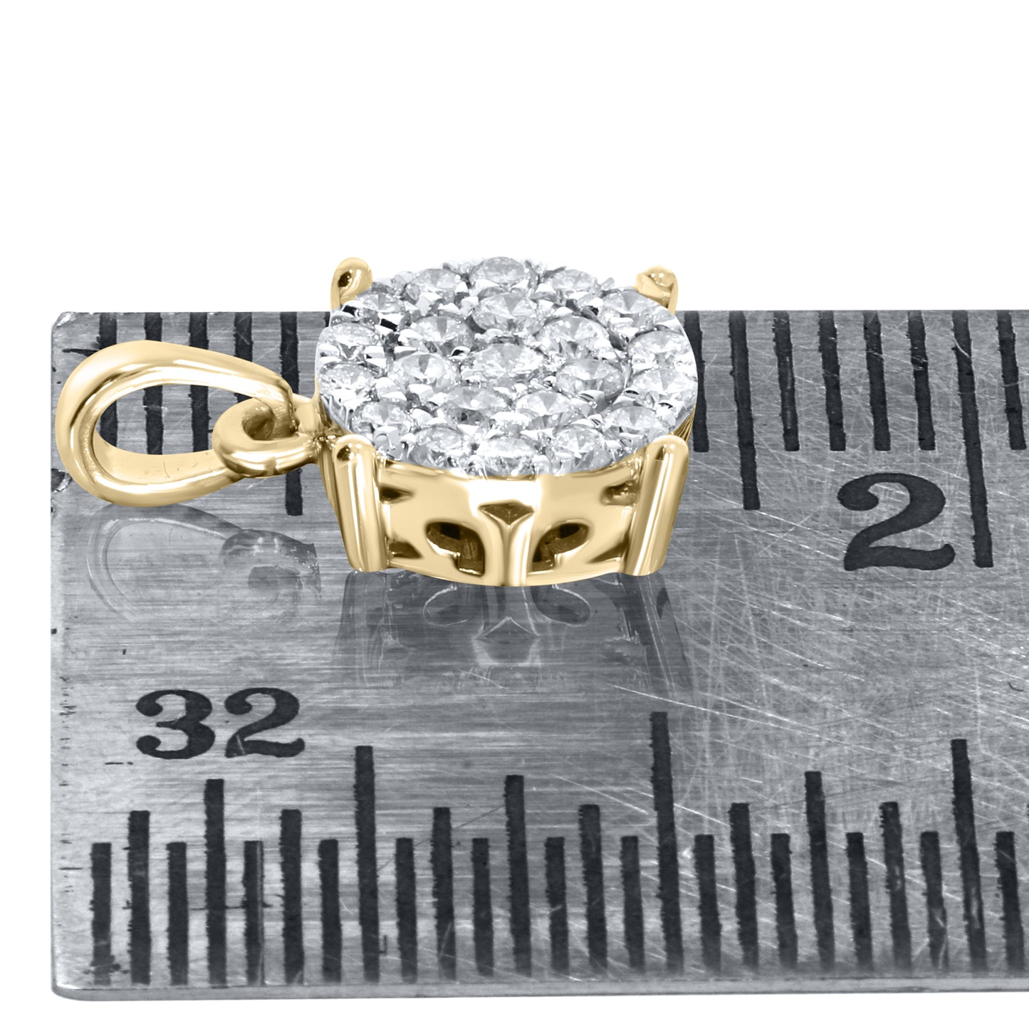 10kt Yellow Gold 0.26 CTW Diamond Pendant With 10kt Chain
