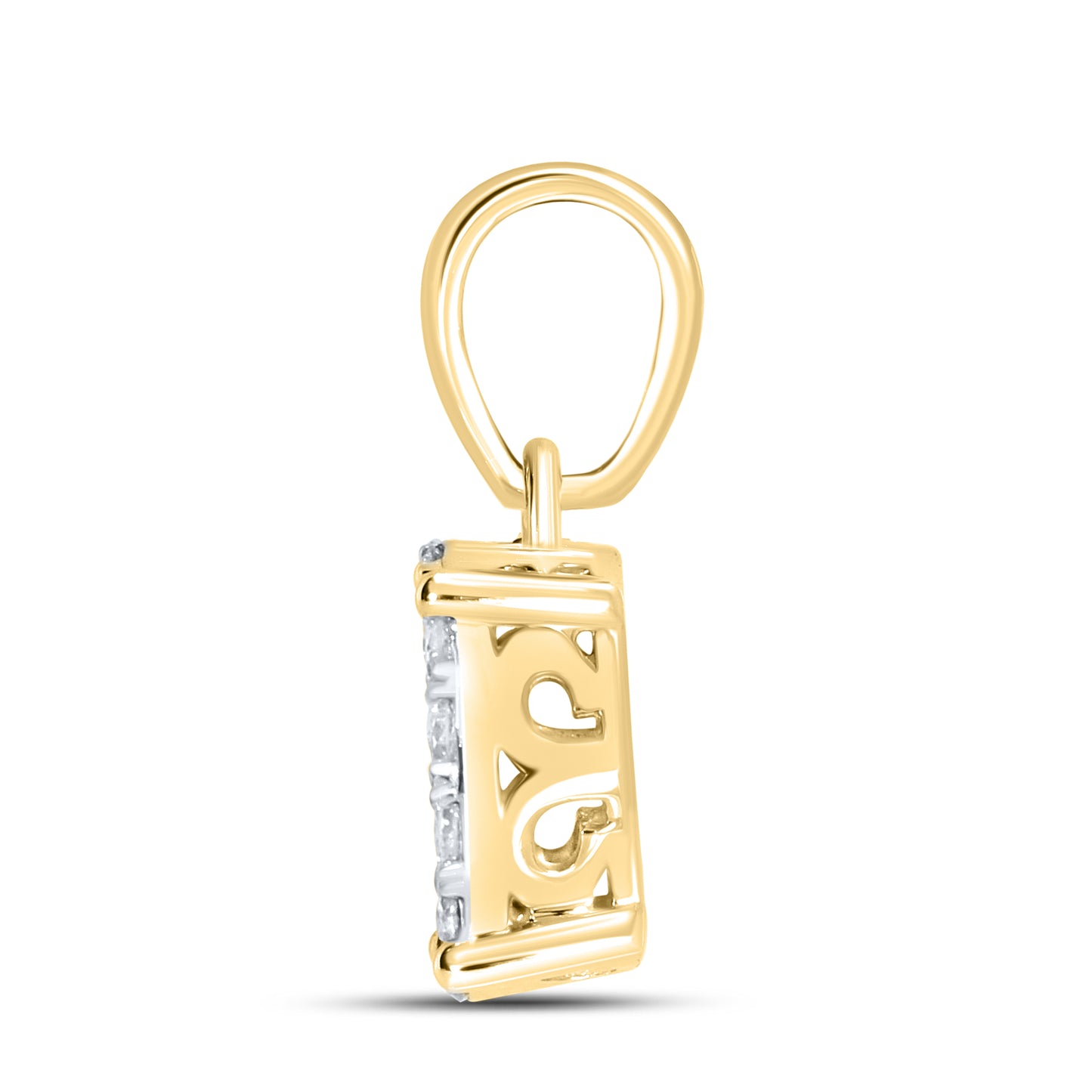 10kt Yellow Gold 0.26 CTW Diamond Pendant With 10kt Chain