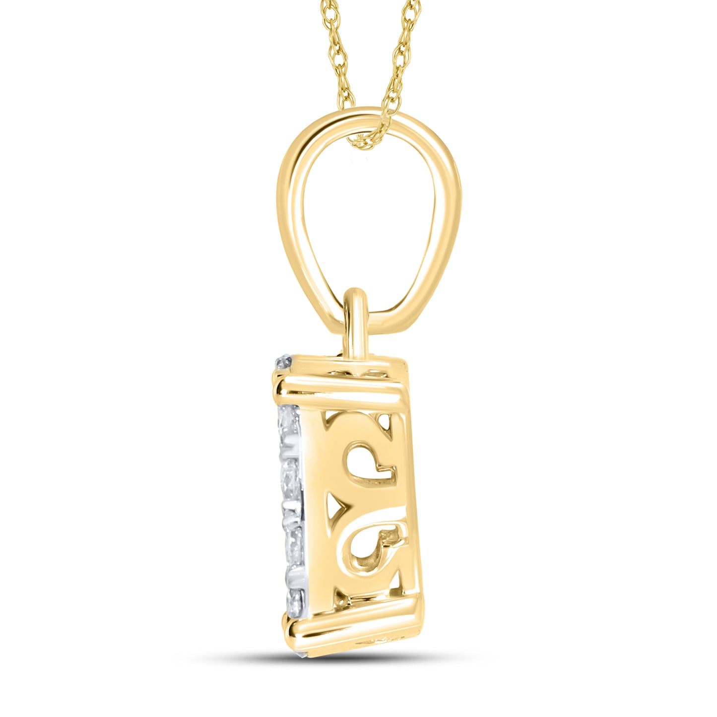 10kt Yellow Gold 0.26 CTW Diamond Pendant With 10kt Chain