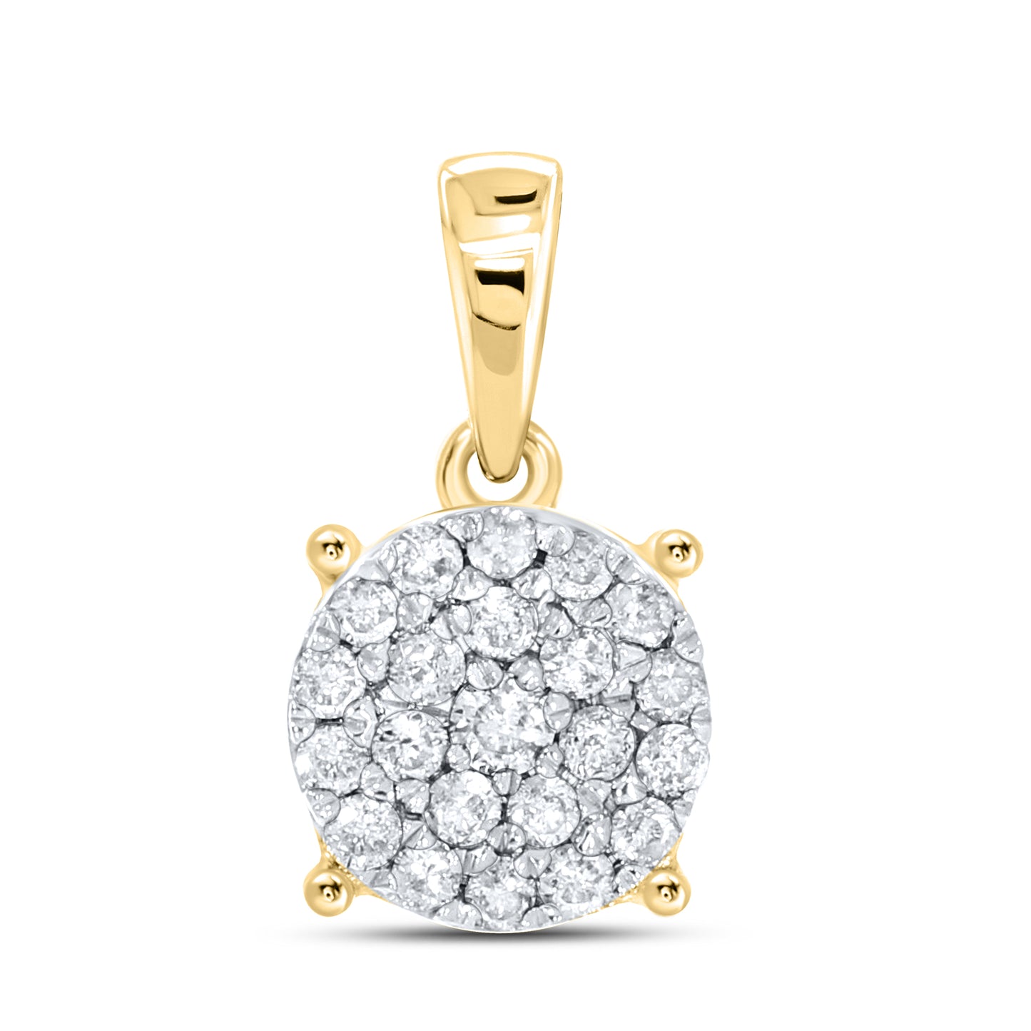 10kt Yellow Gold 0.26 CTW Diamond Pendant With 10kt Chain
