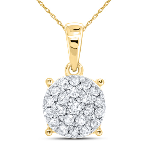 10kt Yellow Gold 0.26 CTW Diamond Pendant With 10kt Chain