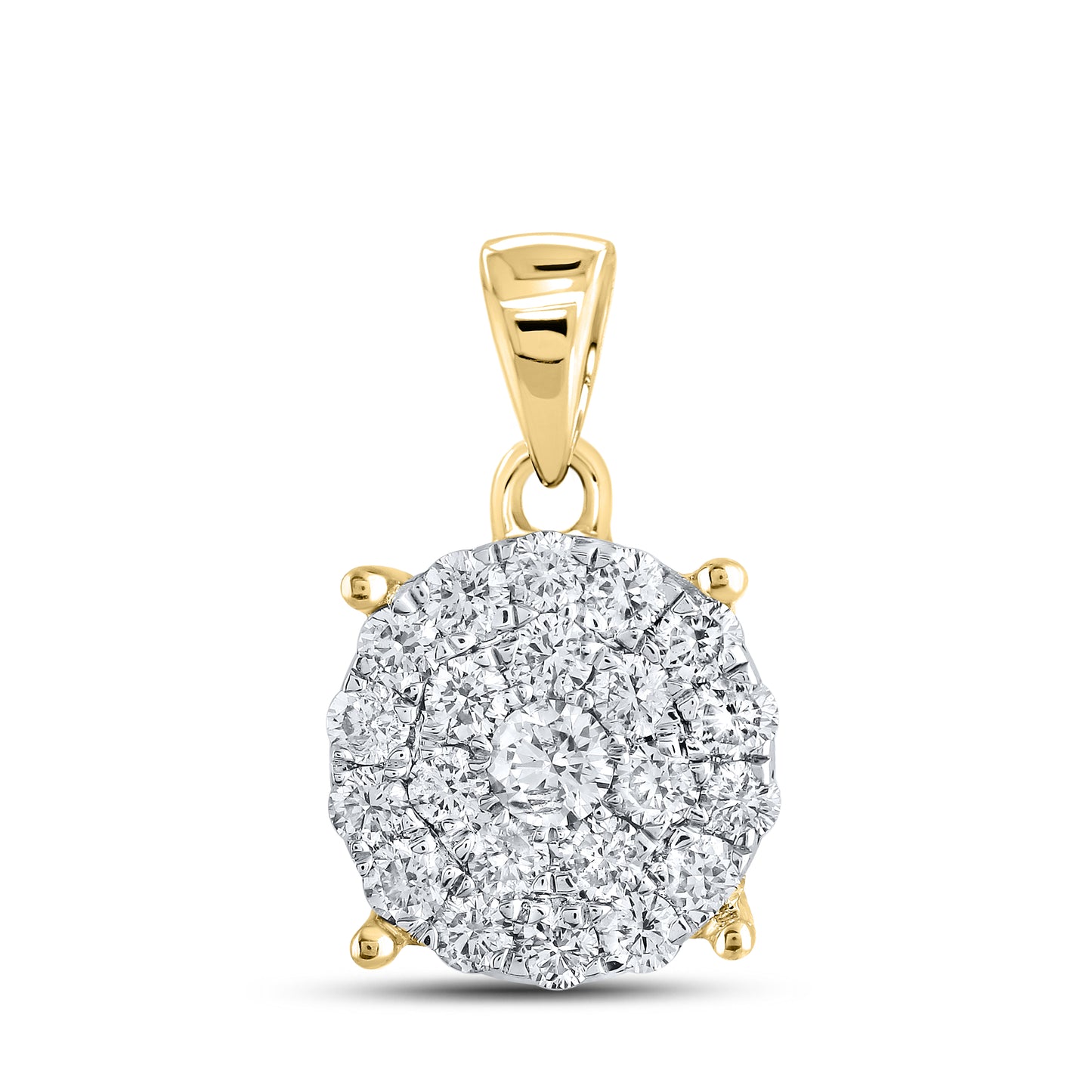 10kt Yellow Gold 1.04 CTW Diamond Pendant With 10kt Chain