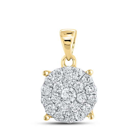 10kt Yellow Gold 1.04 CTW Diamond Pendant With 10kt Chain