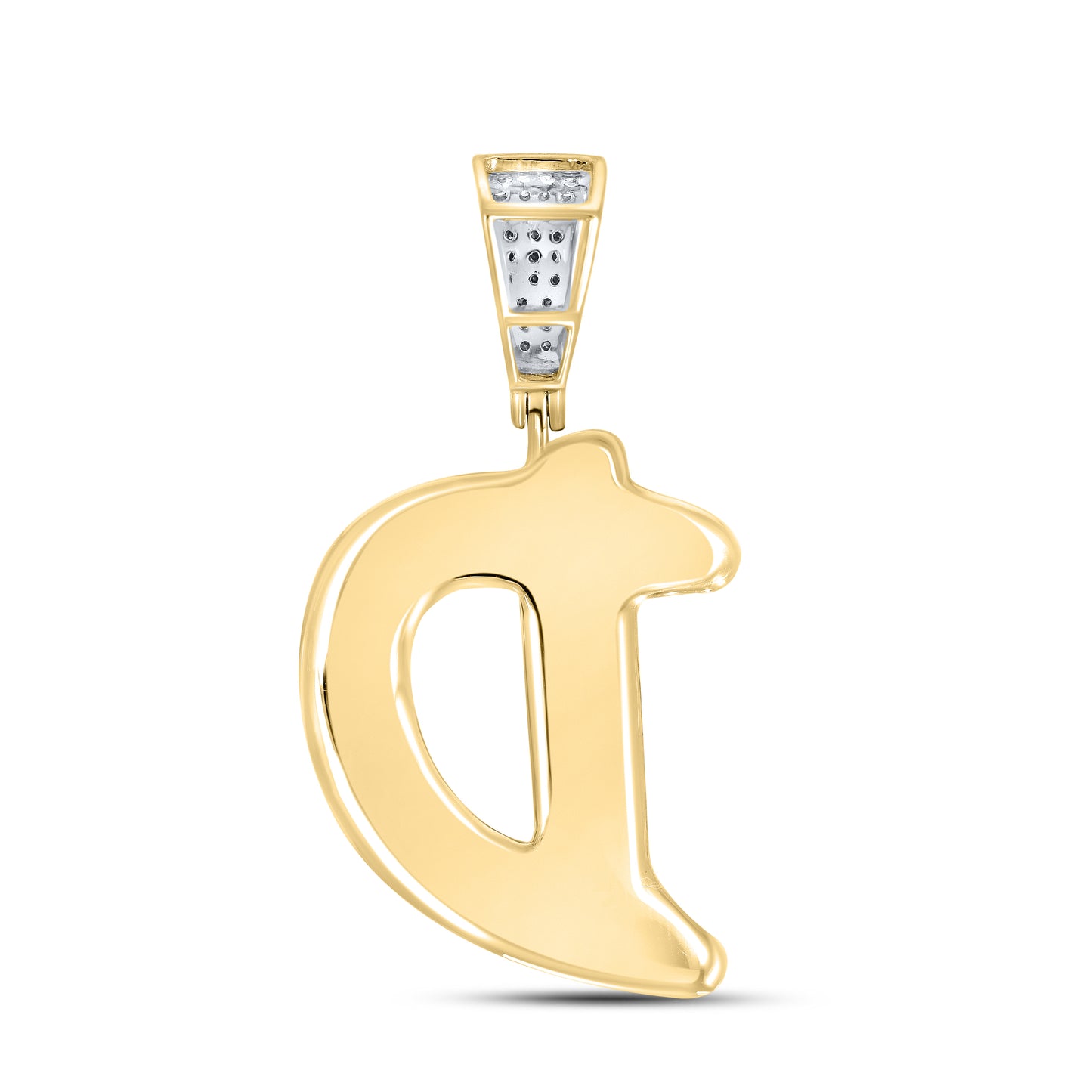 10kt yellow gold 0.81ctw Diamond initial D charm