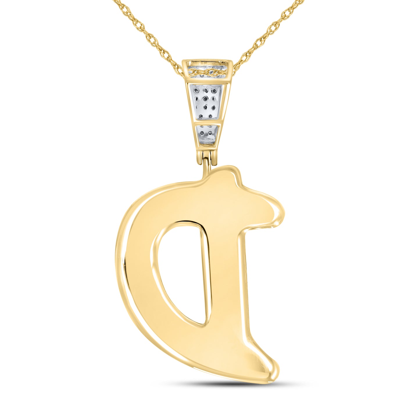 10kt yellow gold 0.81ctw Diamond initial D charm